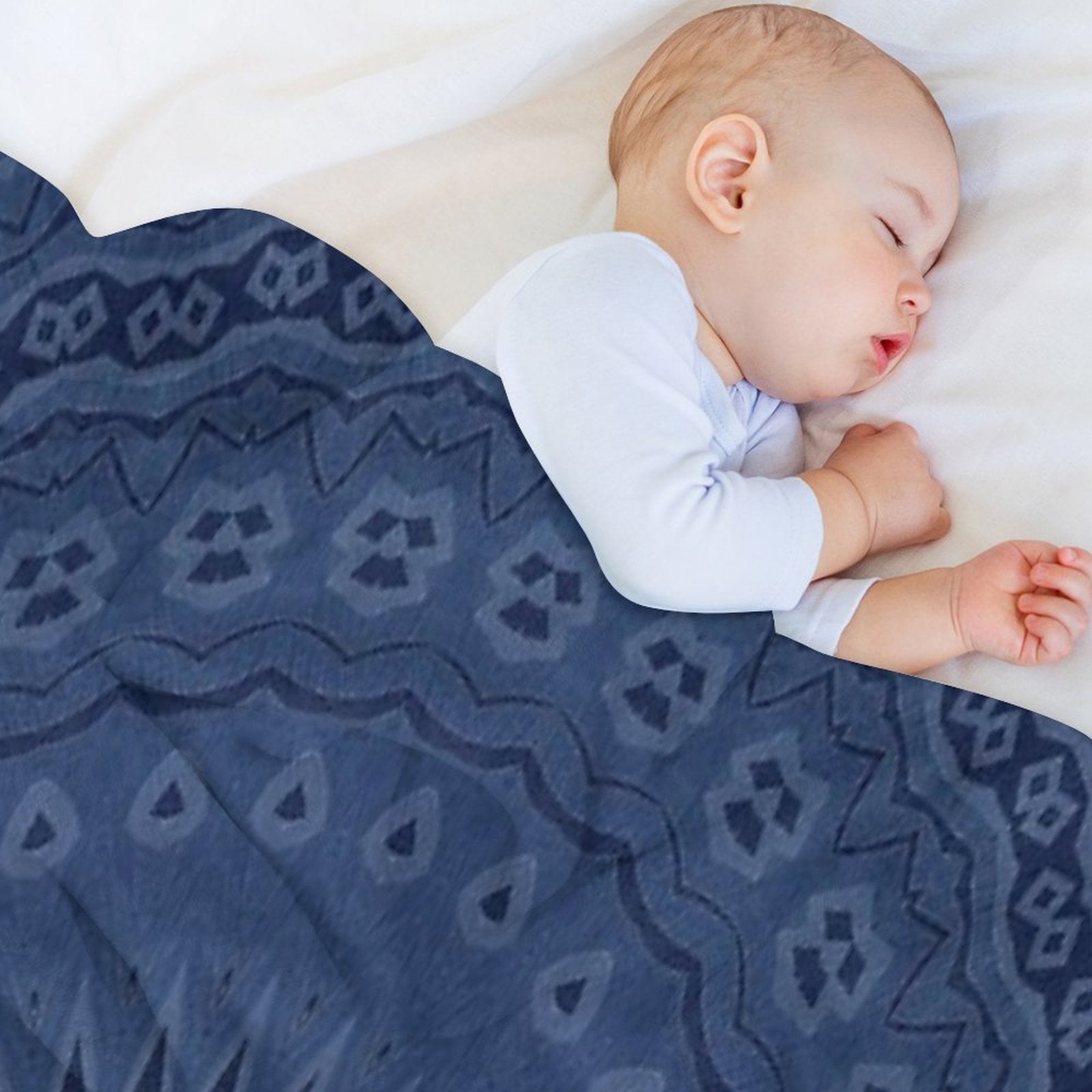 Denim Blue Mandala Multi-functional Throw Blanket