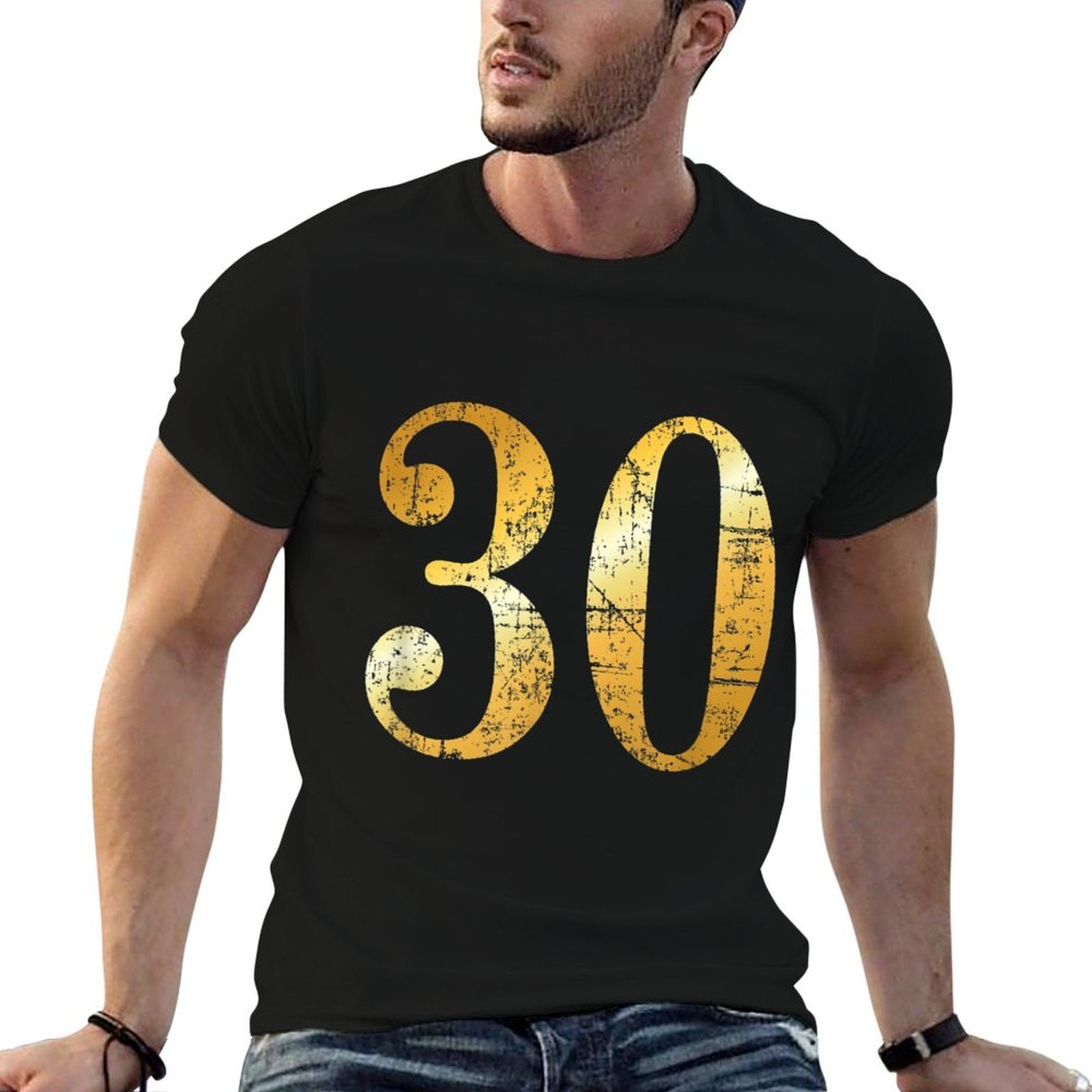 30 Years (Antique Yellow) 30th Birthday Gift  Tagless Design T-Shirt