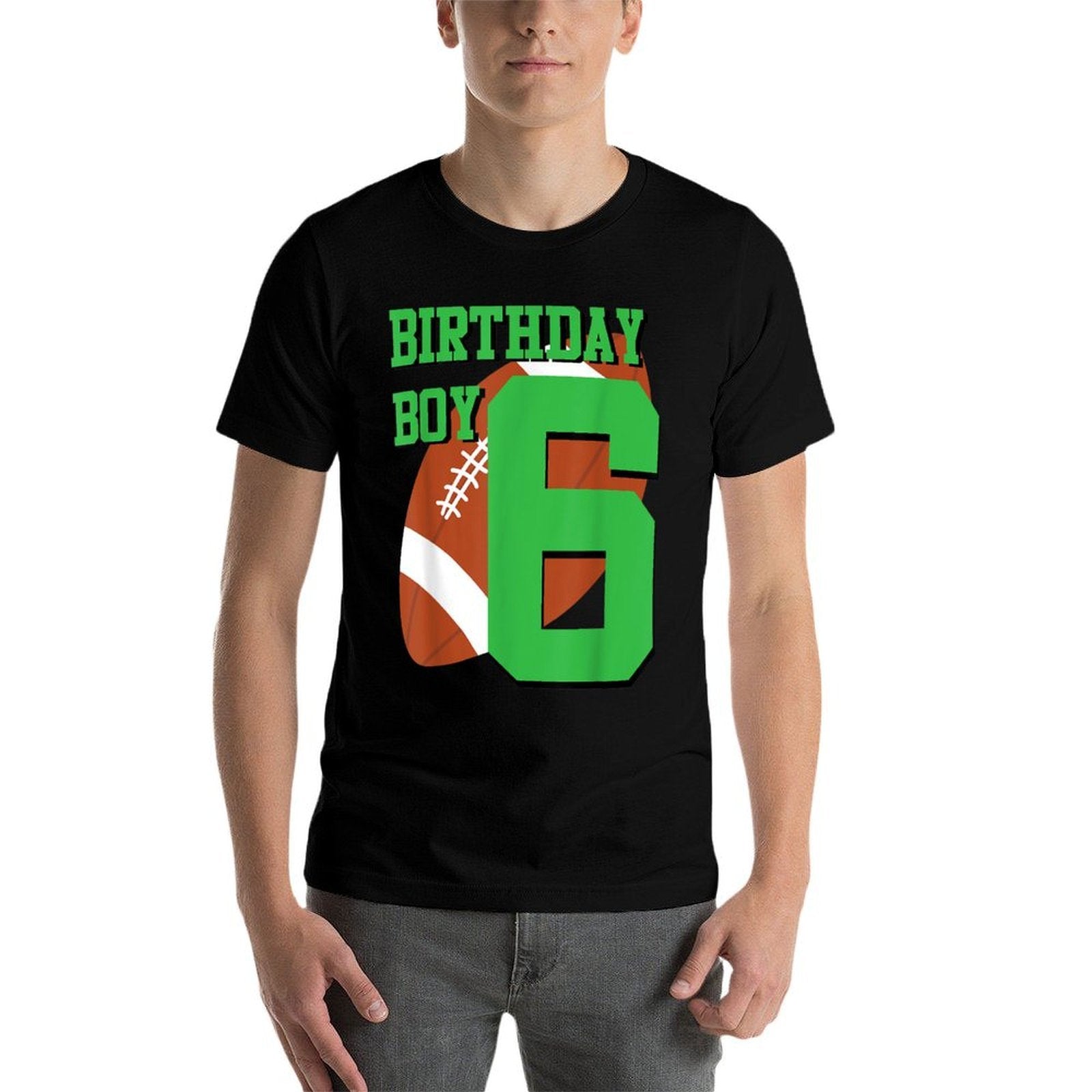 6th Birthday Football Boy  6 Year Old Field Players  Easy-care T-Shirt