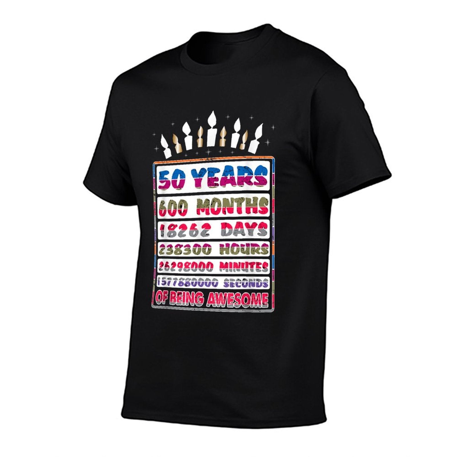 50 Years Old 600 Months Since 1970 50th Birthday Gift Candle  Vintage-inspired T-Shirt