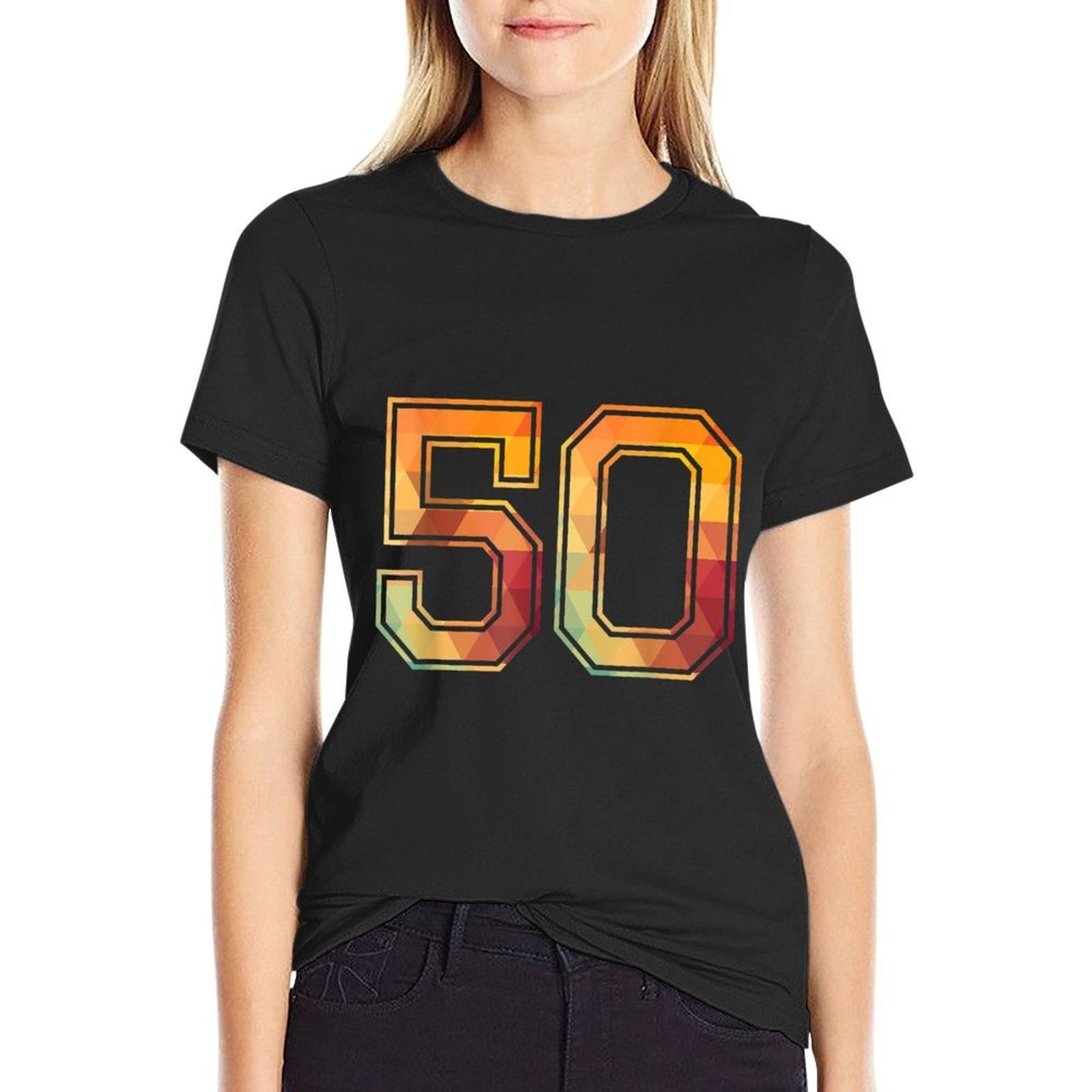 50 Lucky Number Sports Team Low Poly Year Age 50th Birthday  Durable T-Shirt