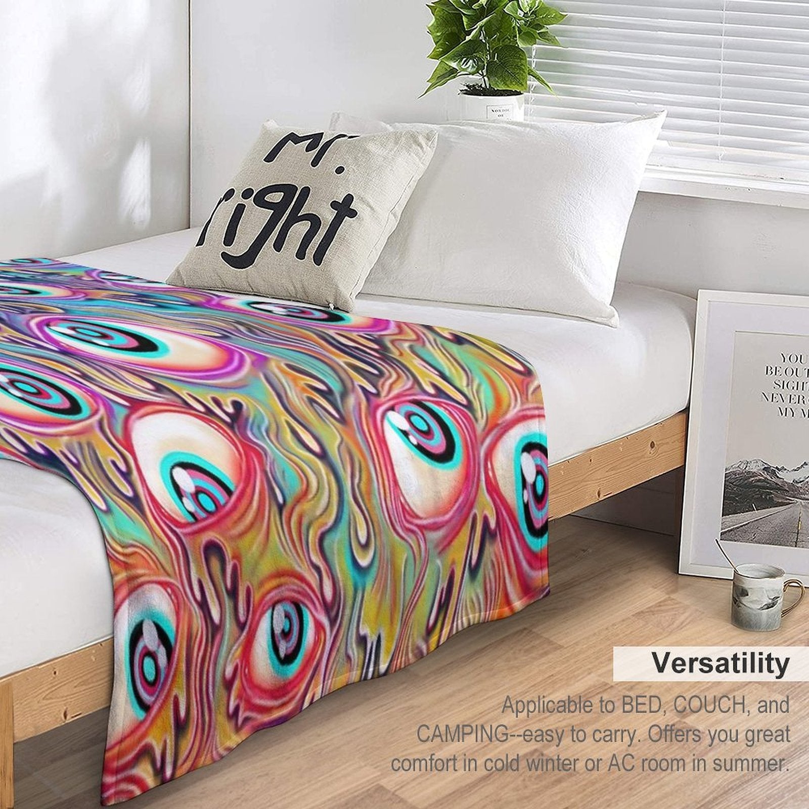 Eyeball Pattern Versatility Throw Blanket