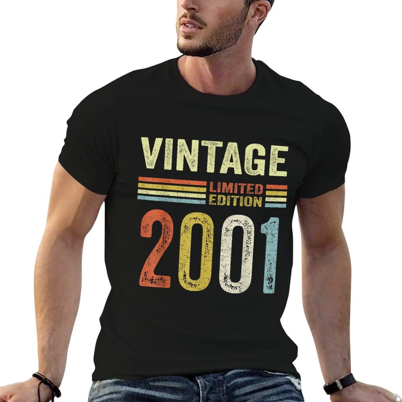 21 Year Old Gifts Vintage 2001 Limited Edition 21st Birthday  Oversized Silhouette T-Shirt