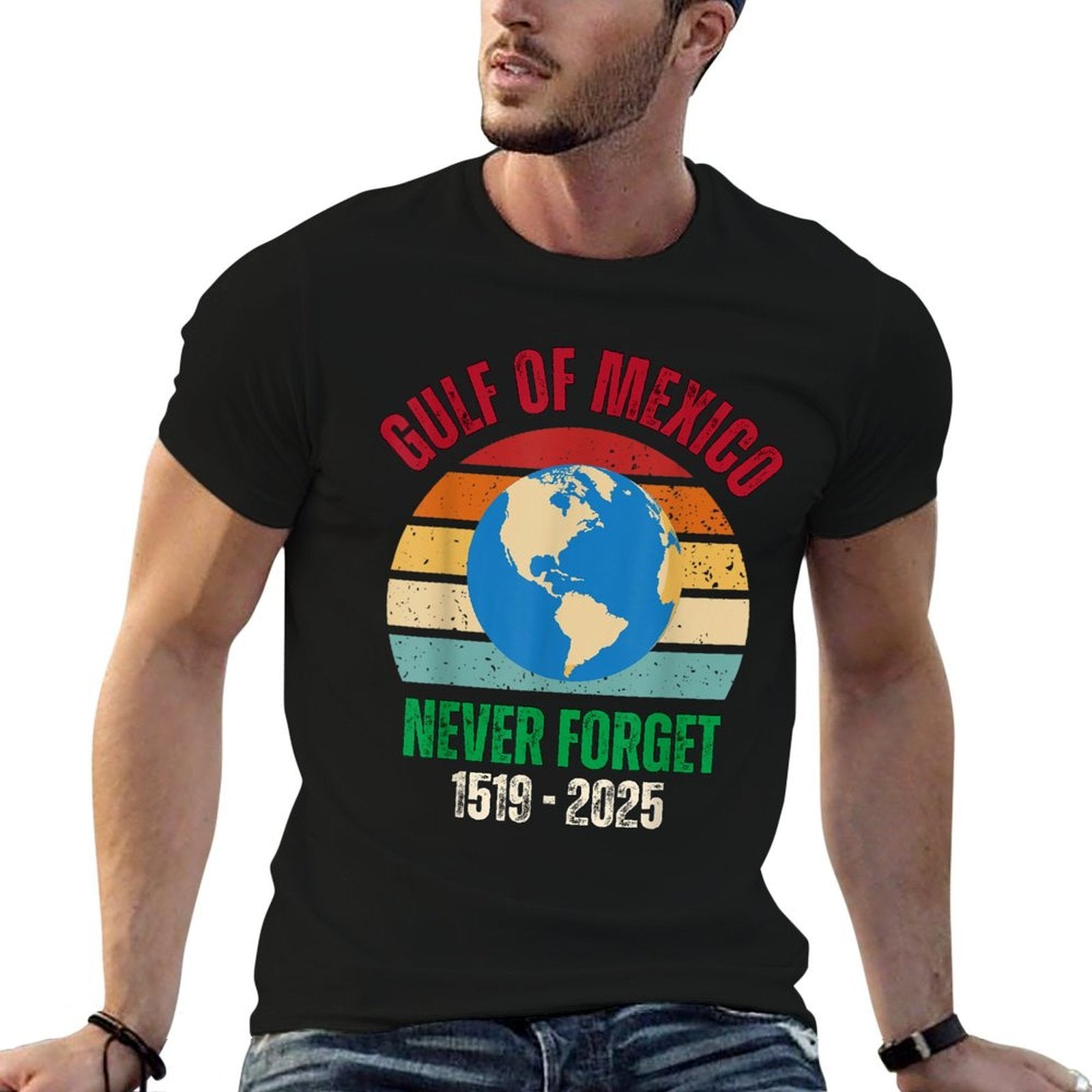 Gulf of USA America Funny Gulf of Mexico July 4th  Stretchy T-Shirt