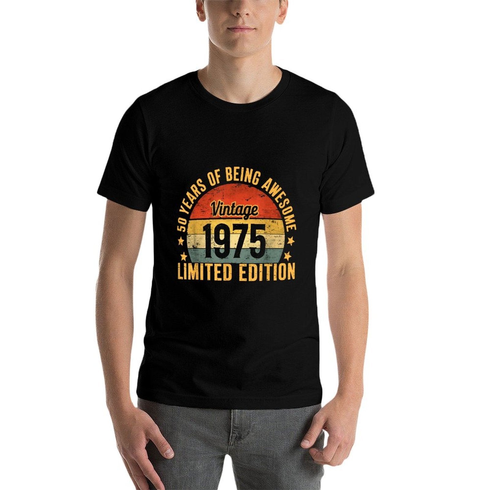 50th Birthday Decorations For Men 1975 Gag 50 Year Gift  Cotton T-Shirt