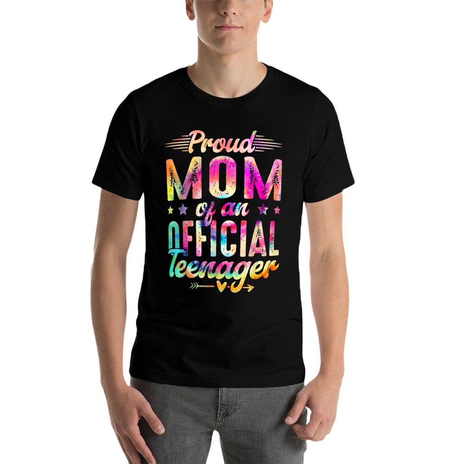 13 Years Old Proud Mom Officialnager 13th Birthday  Ribbed Collar T-Shirt
