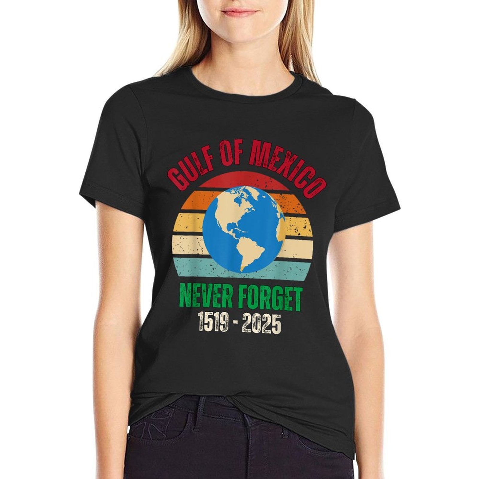 Gulf of USA America Funny Gulf of Mexico July 4th  Stretchy T-Shirt