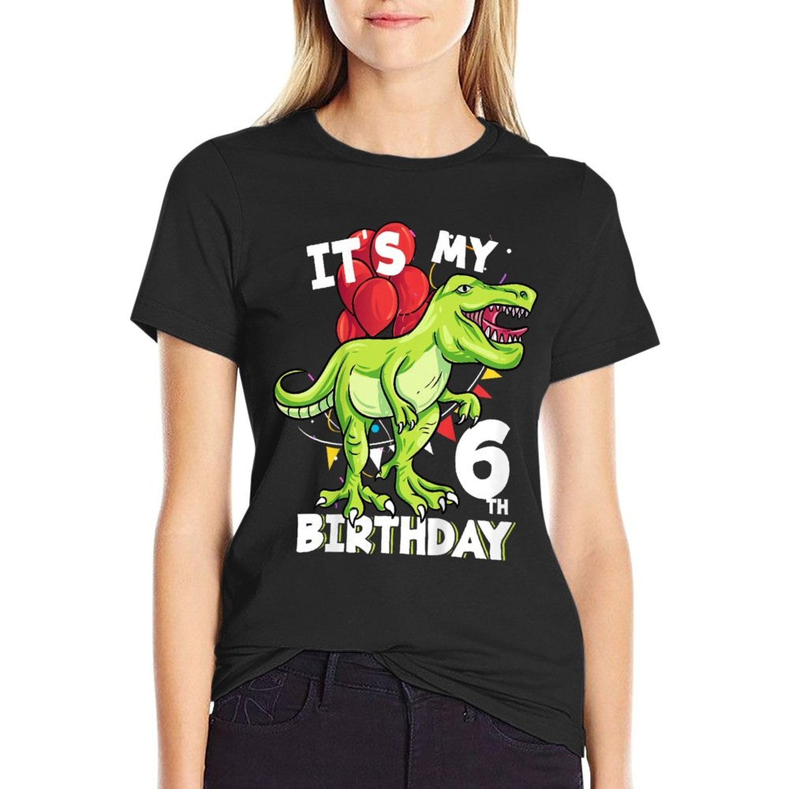 Kids Its My 6th Birthday Six Year Old Dino Dinosaur  Tagless Design T-Shirt