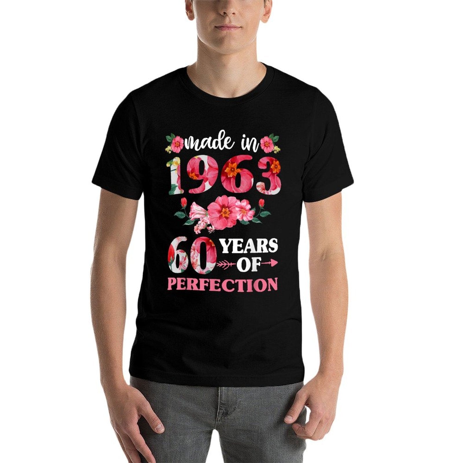 60th Birthdays For Women, Floral Made In 1963  Quick-drying T-Shirt
