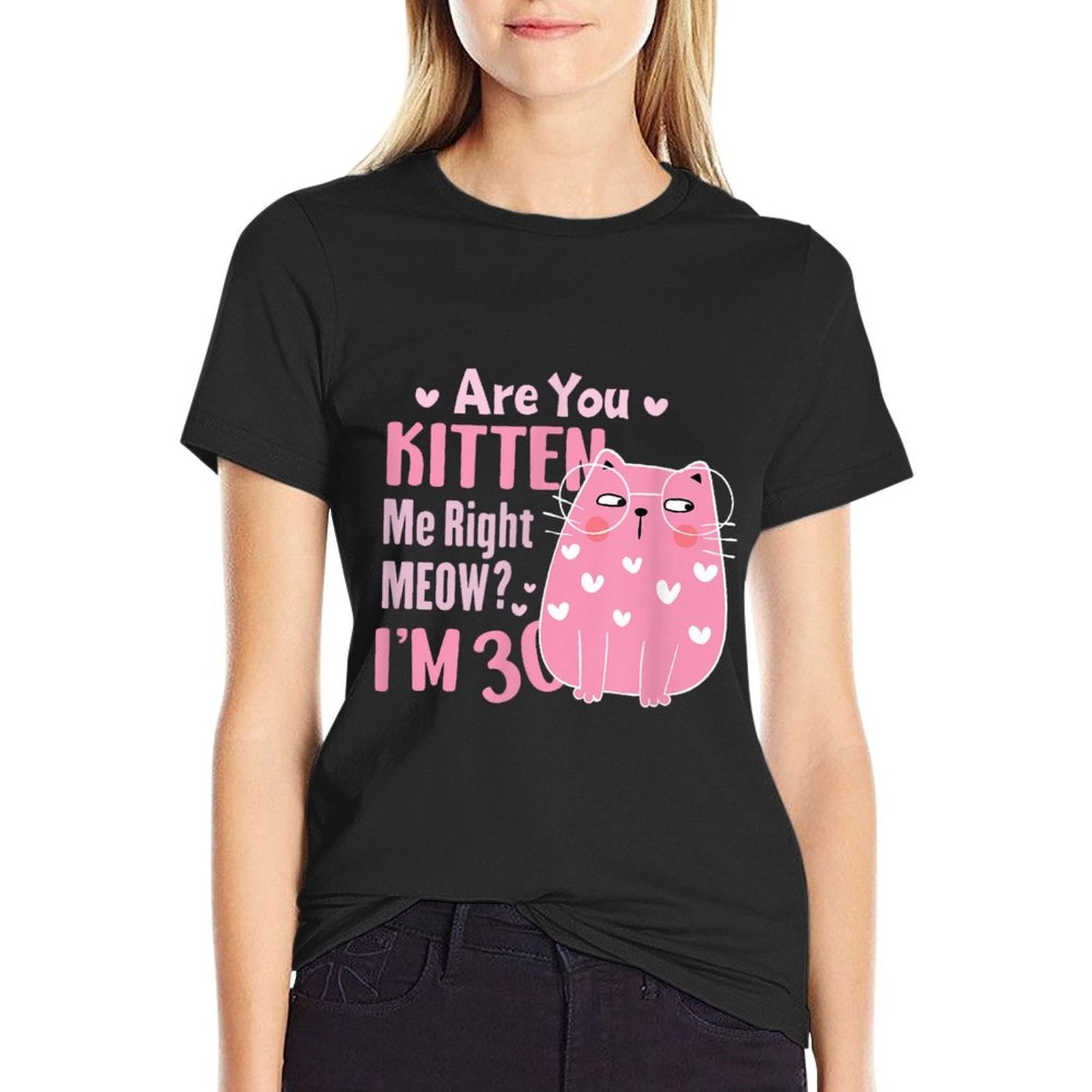 30th Cat Birthday Party Thirty Year Old Girl Kitty Birthday  Moisture-wicking T-Shirt