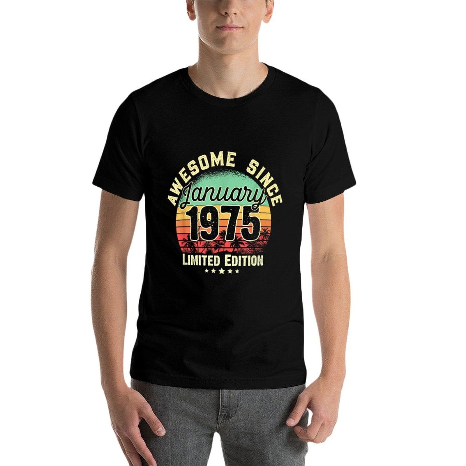 50 Years Old Awesome Since January 1975 50th Birthday Gifts  Slim-fit Cut T-Shirt