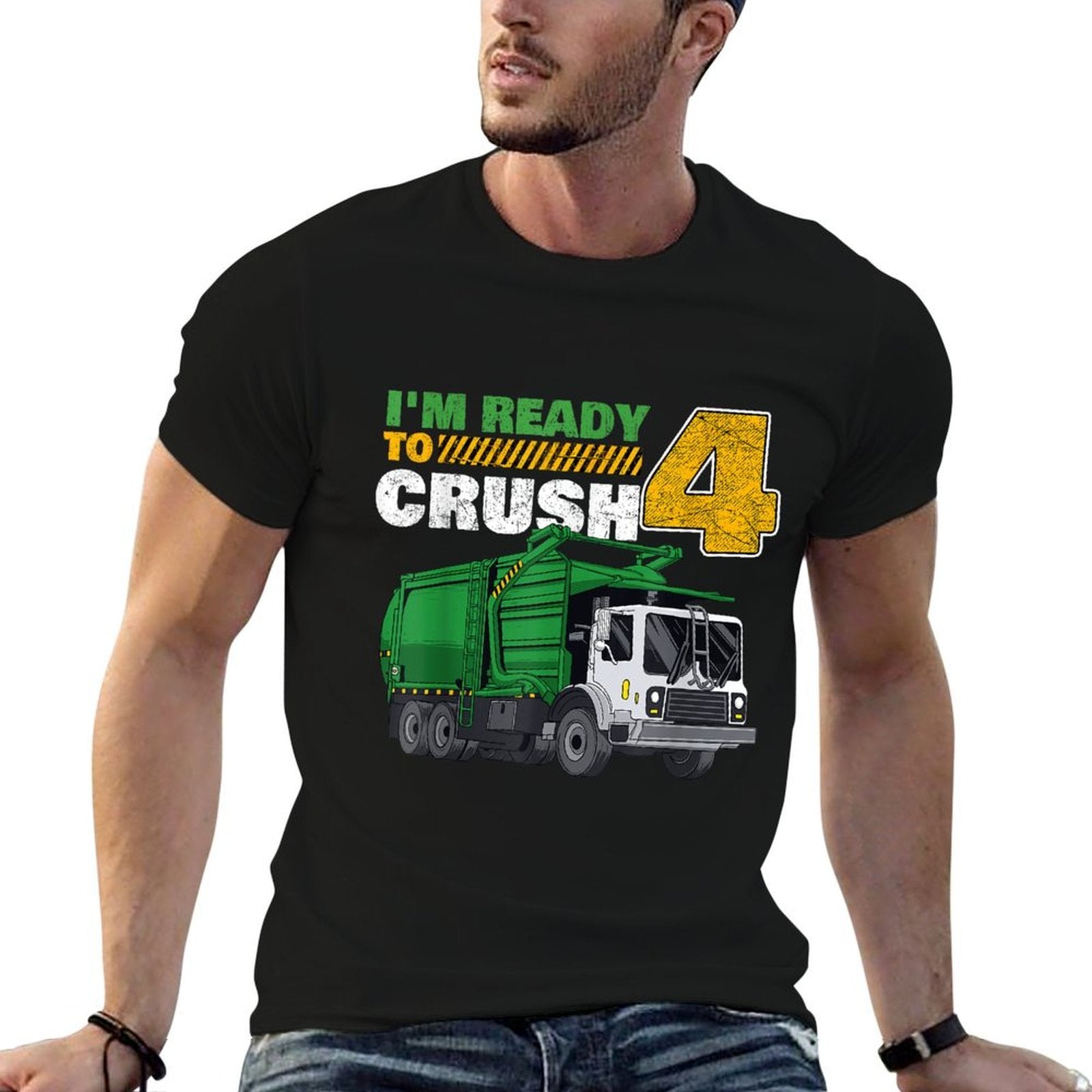 4th Birthday Garbage Truck Lover 4 Years Old Bday  Quick-drying T-Shirt