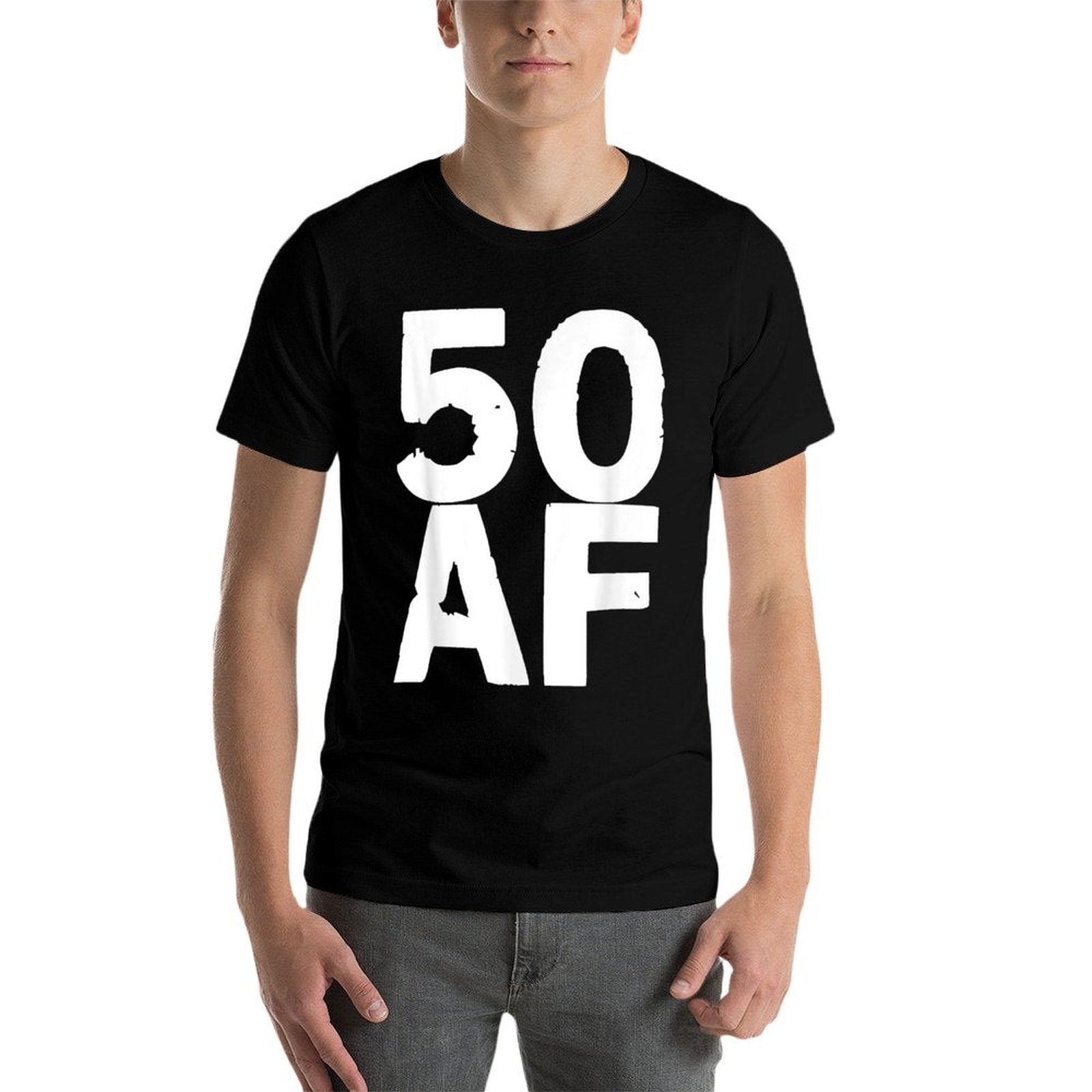 50 AF - 50th Birthday Men Women Fifty Gift  Heathered Texture T-Shirt