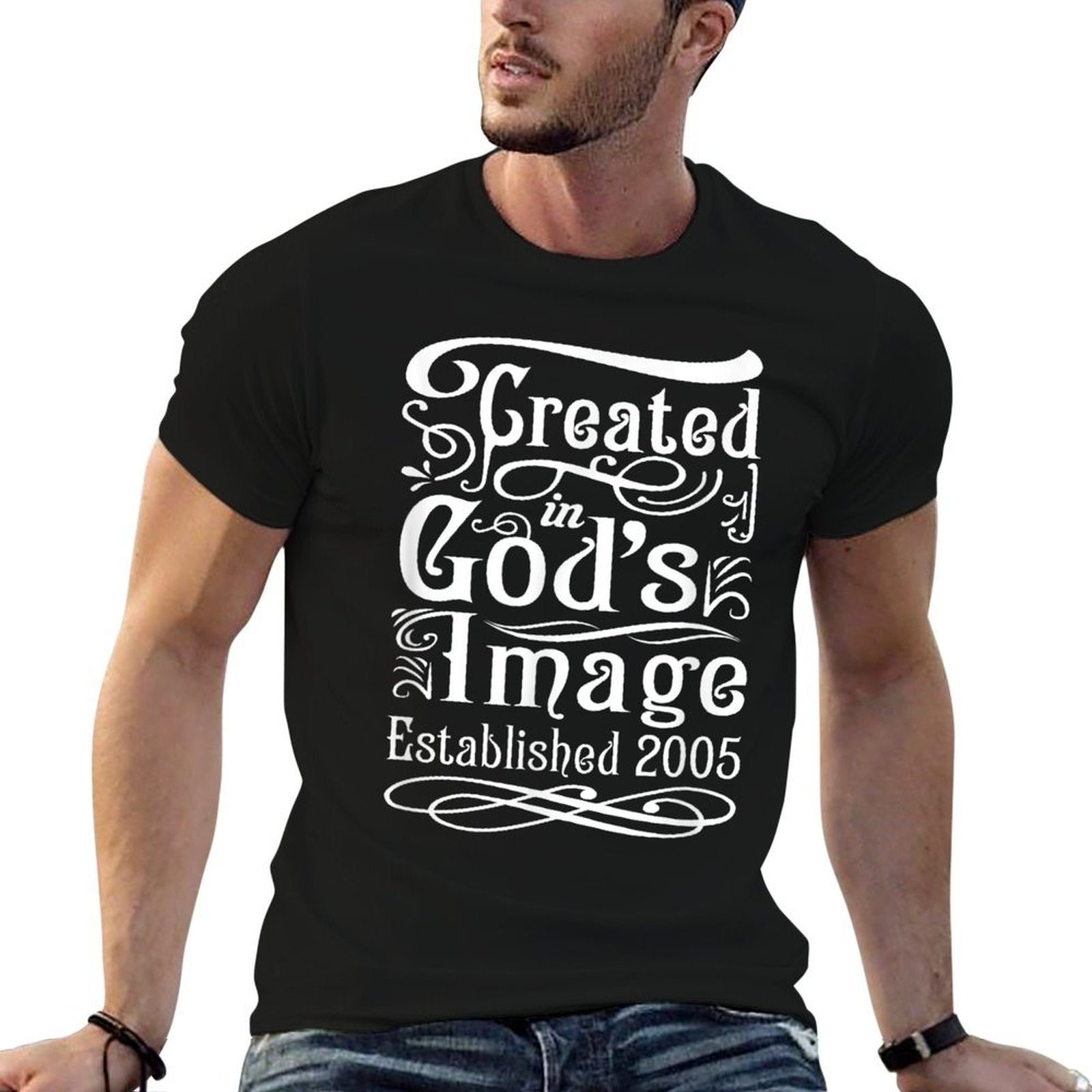 20 Year Old Christian Jesus And God 20th Birthday  Ribbed Collar T-Shirt