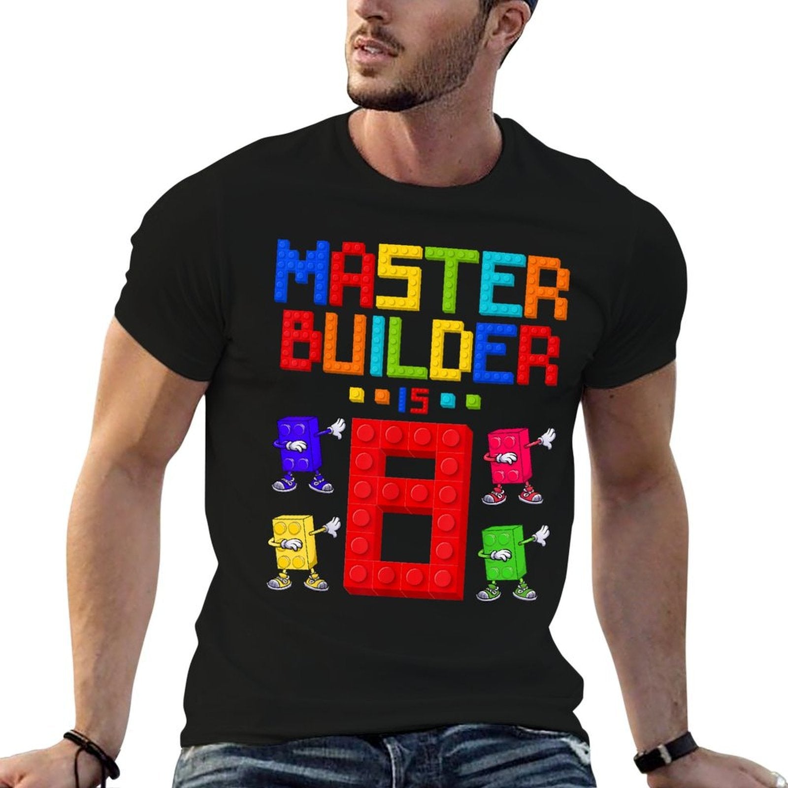 Master Builder Is 8 Yrs Old Building 8th Birthday Boys Girls Comfortable T-Shirt