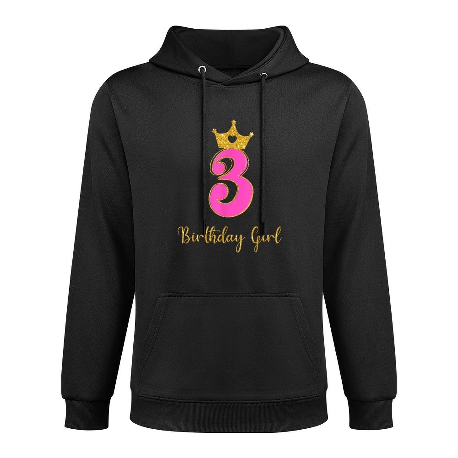 3rd Birthday Girls 3 Three Year Old Birthday Party Toddler Medium-Weight Fabric Hoodie