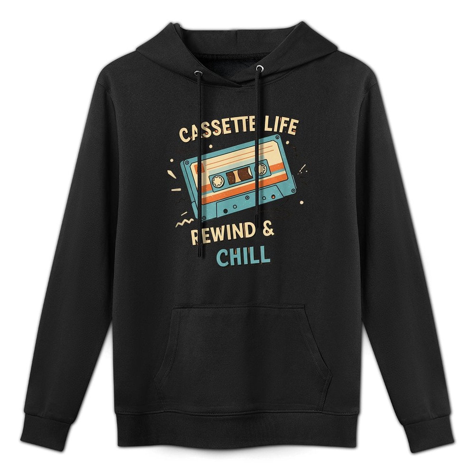 Cassette Life Rewind Chill Meme Funny Retro Vibes Humor Shape Retention Hoodie