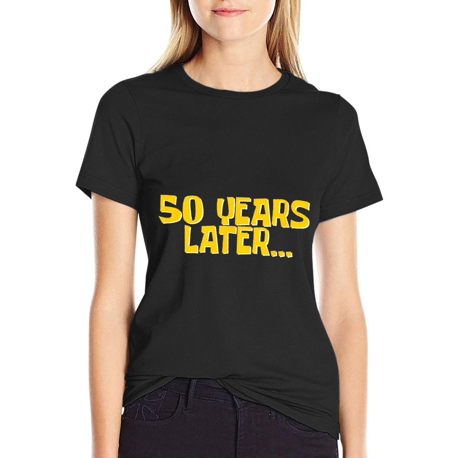 50 Years Later Funny Millennial Gen X 50th Birthday  Rolled Sleeves T-Shirt