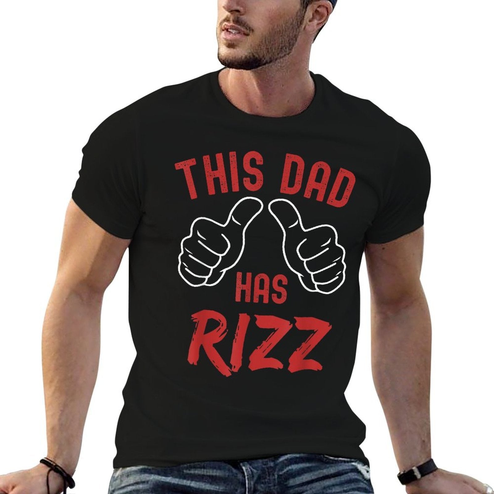 This Dad Has Rizz Funny Fathers Day Viral Meme W Rizz Pun  Vintage-inspired T-Shirt