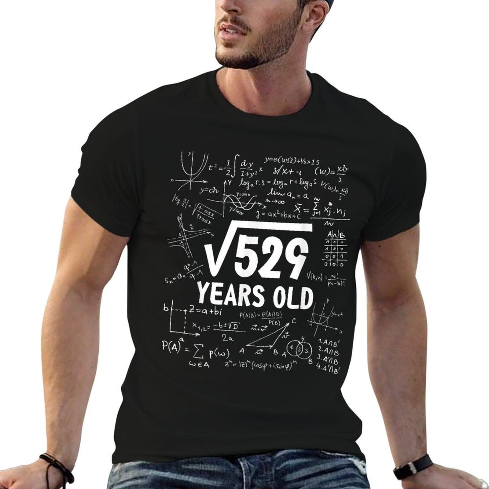 23 Years Old Funny 23rd Birthday Square Root 529  Easy-care T-Shirt