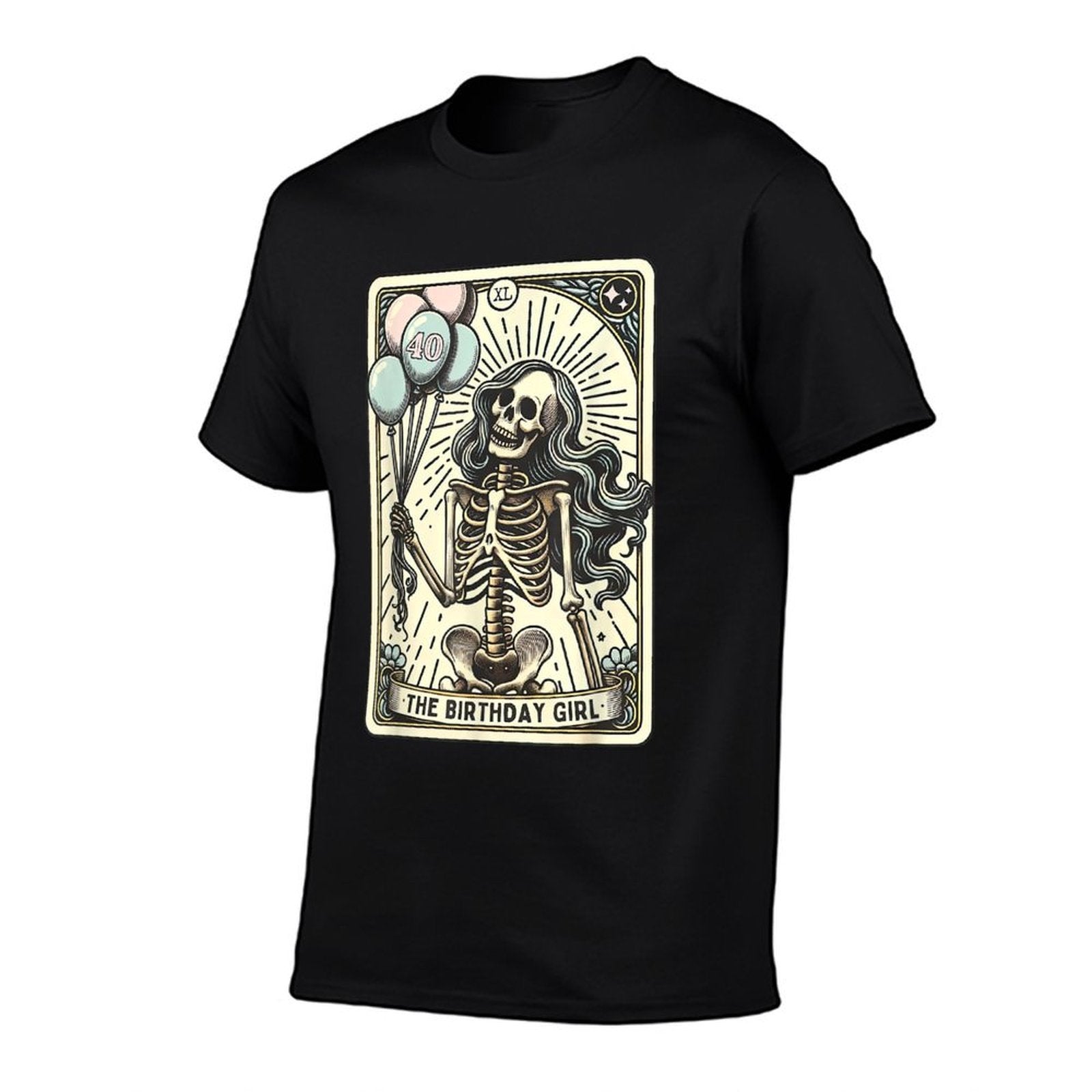40th Birthday Tarot Card Funny Skeleton Birthday Celebration  Breathable T-Shirt