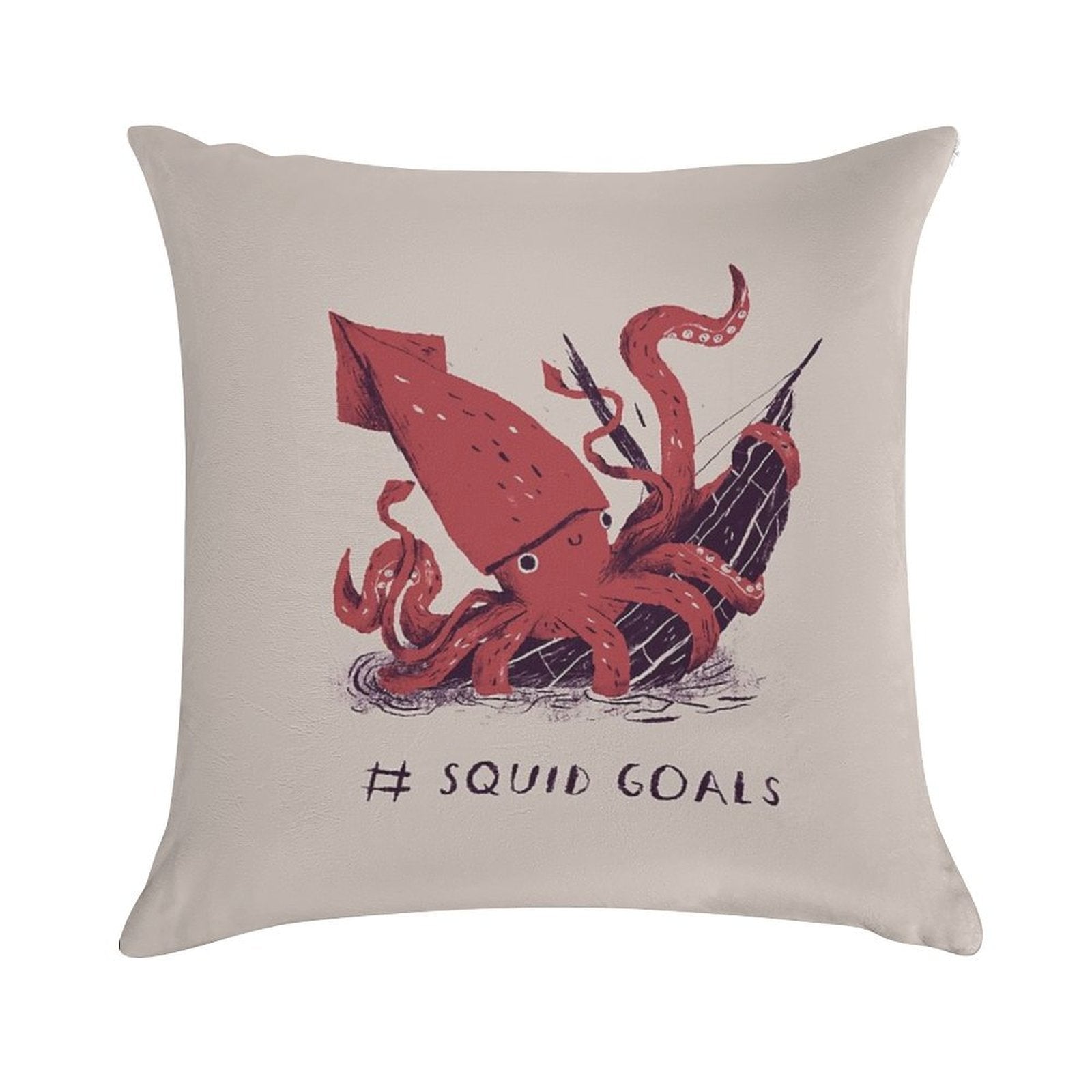 Squid Goals Soft Reinforced Edging Throw Pillow