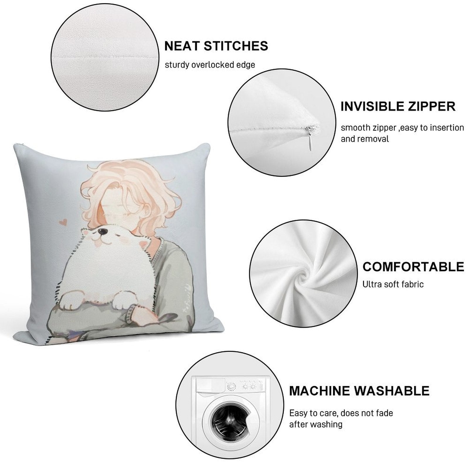 A Poof. Soft Shrink-Resistant Throw Pillow