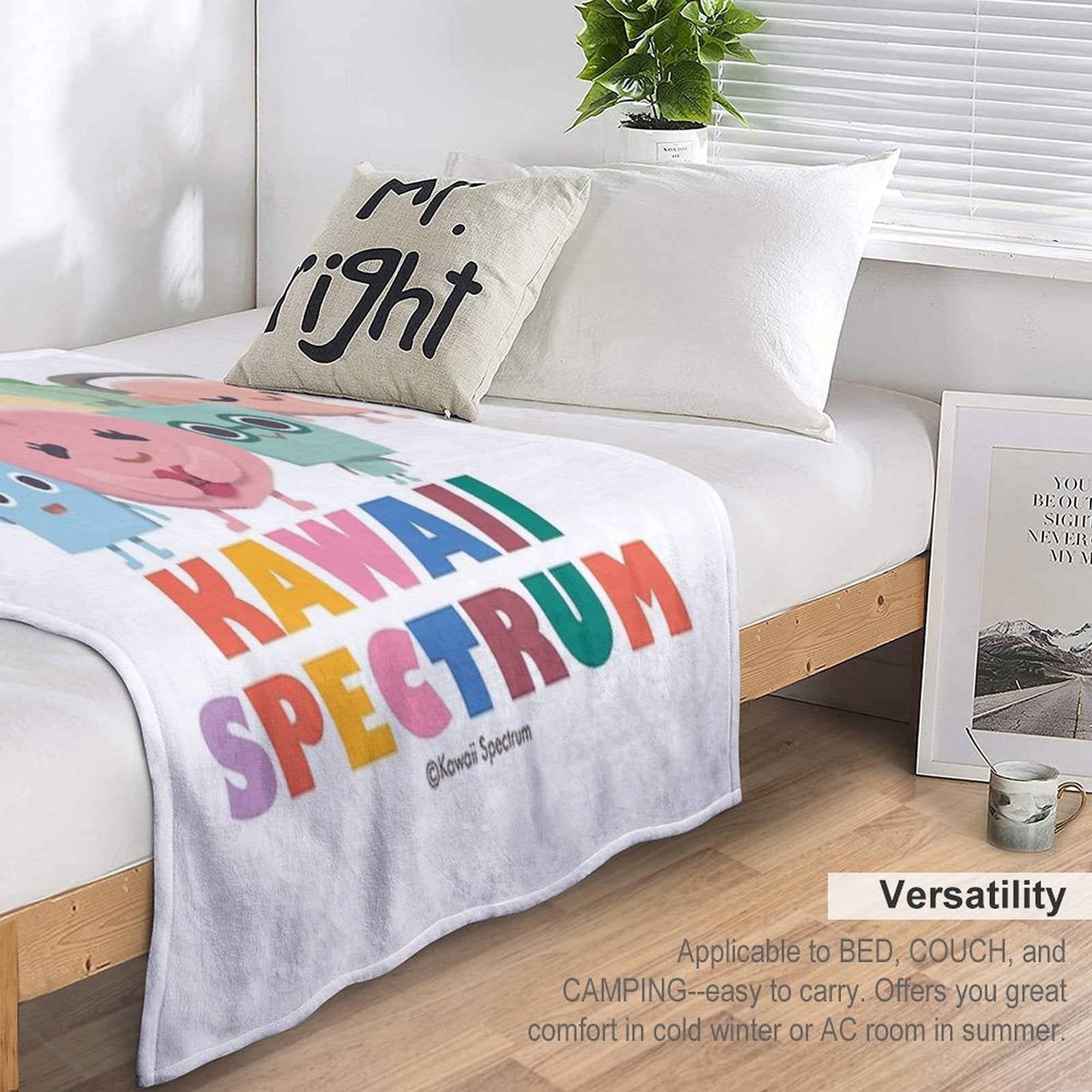 Kawaii Spectrum Friends Lightweight Throw Blanket