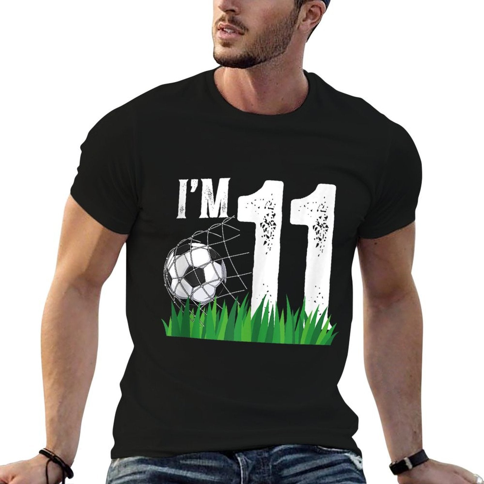 11th Soccer Birthday Party Eleven Year Old Soccer Player  Summer-ready Fabric T-Shirt