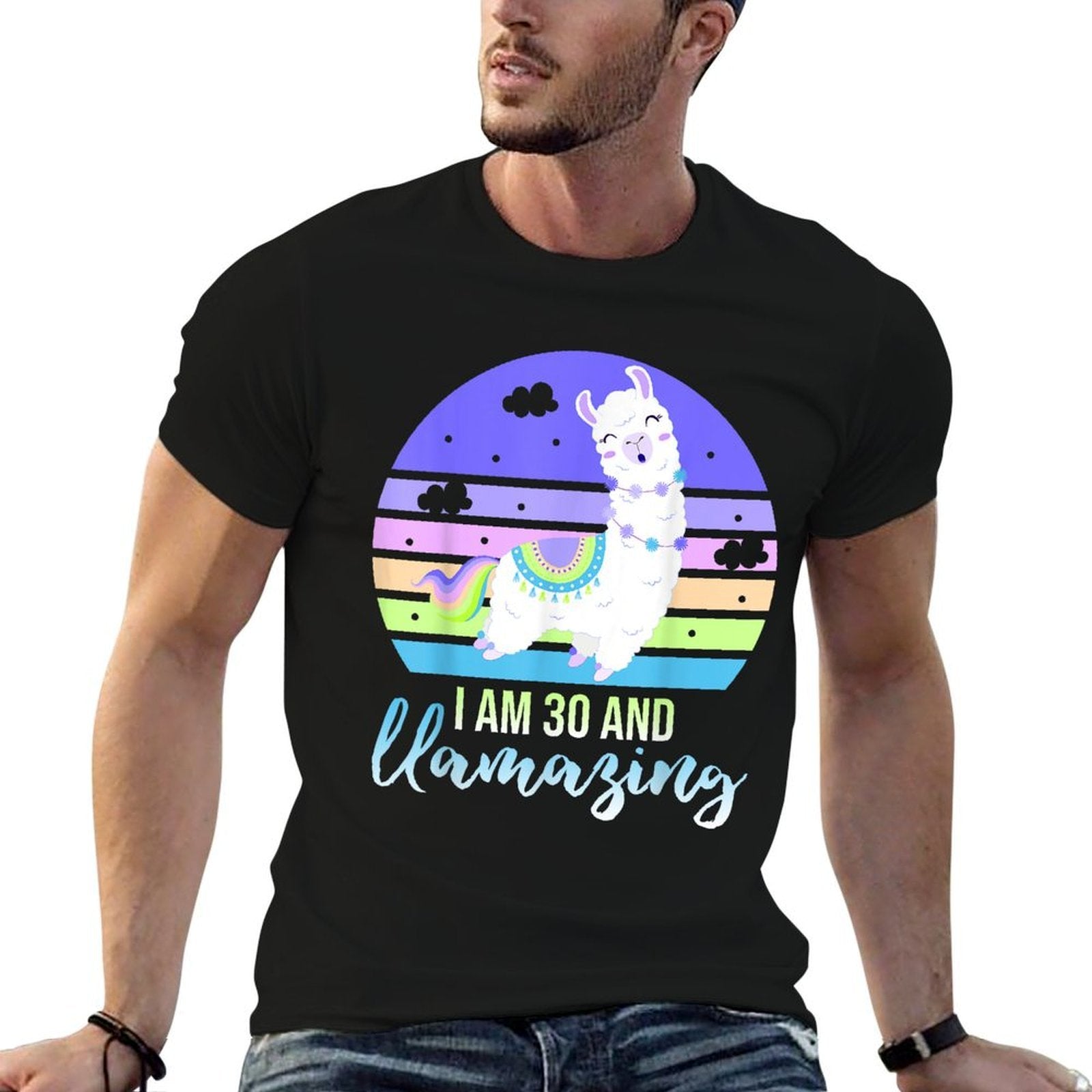 30 Years Old 30th Birthday Llamazing Llama Gift  Slim-fit Cut T-Shirt