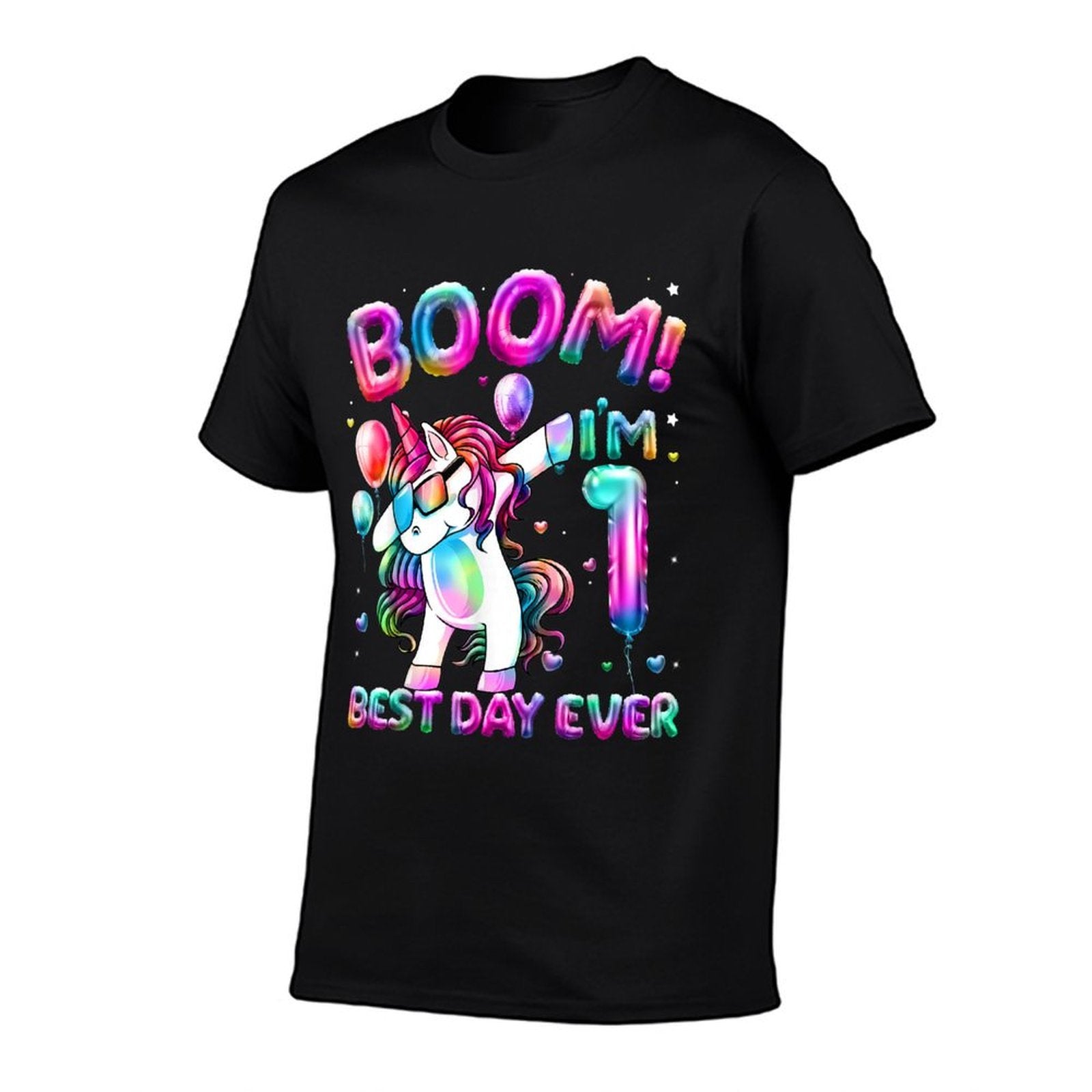 1 Years Old Dabbing Unicorn Gifts 1st Birthday Girl Party  Polyester Blend T-Shirt