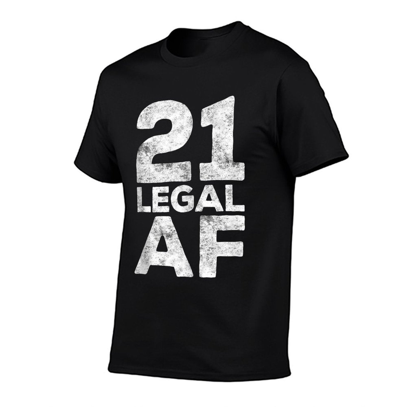 21 Legal AF 21st Birthday  Ribbed Collar T-Shirt