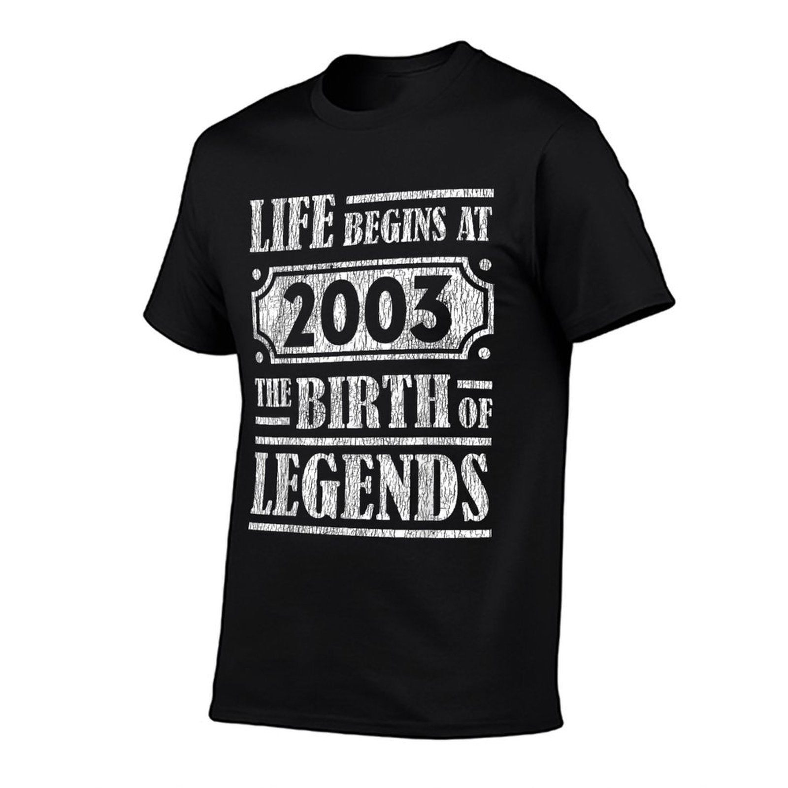 21 Year Old Life Begins 2003 Birth Of Legends 21st Birthday  Oversized Silhouette T-Shirt