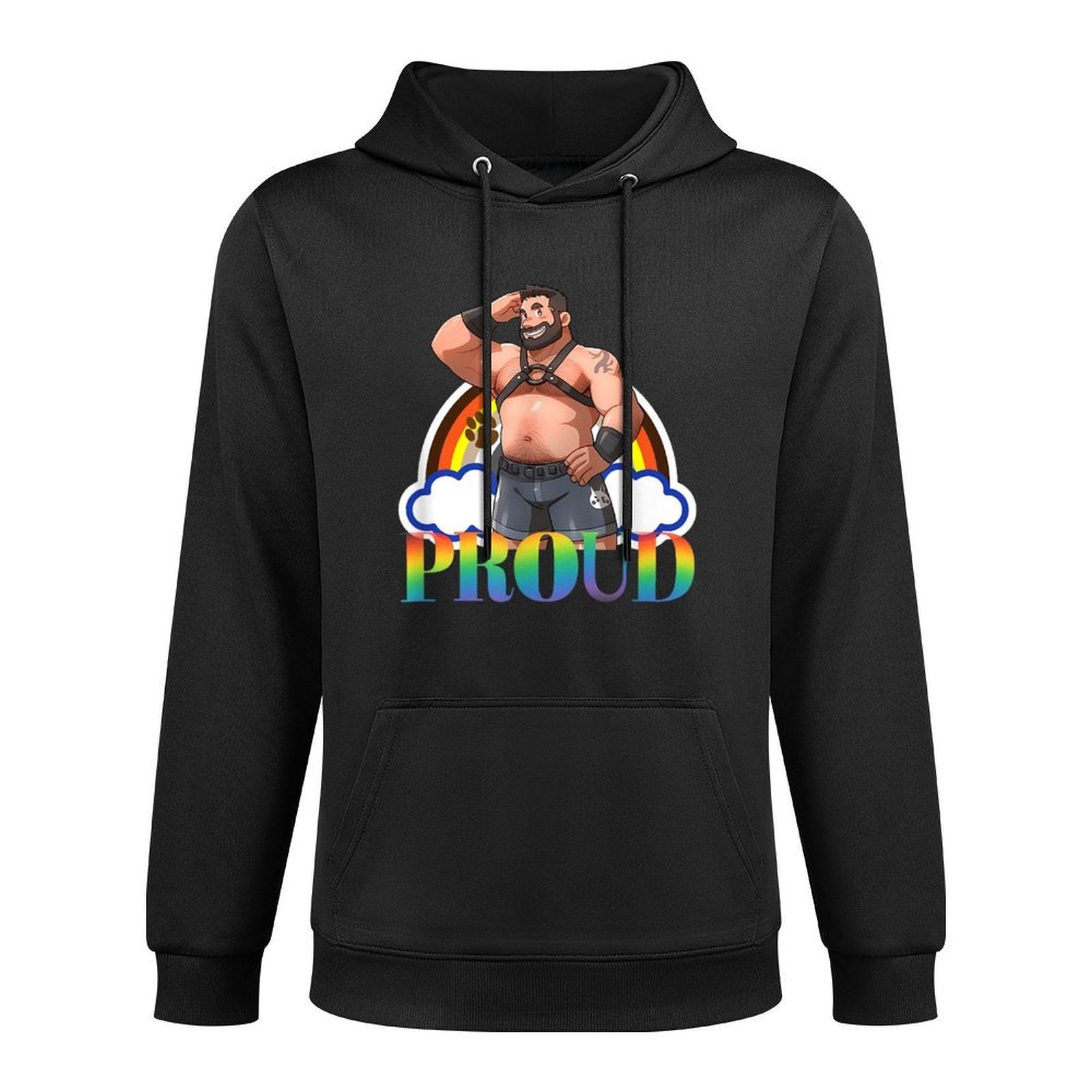 Proud Gay Pride - Leather Gay Daddy Man Bear Gay Bearded Layering Staple Hoodie