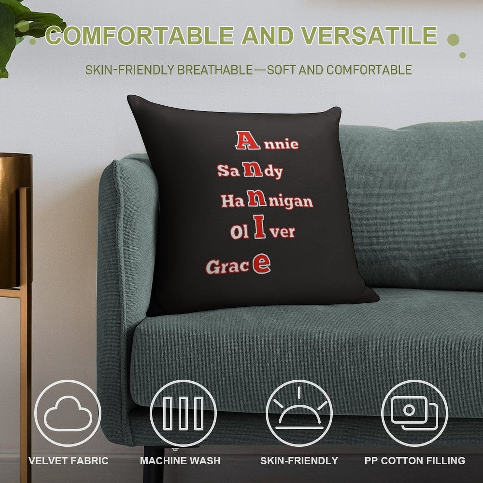 ANNIE Soft High-Density Material Throw Pillow