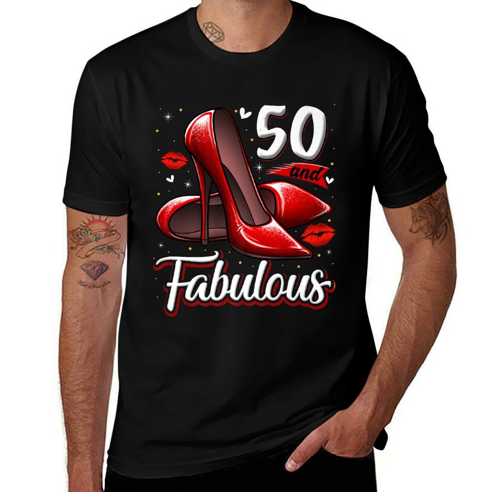 50 And Fabulous High Heels Stepping Into My 50th Birthday Premium  Moisture-wicking T-Shirt