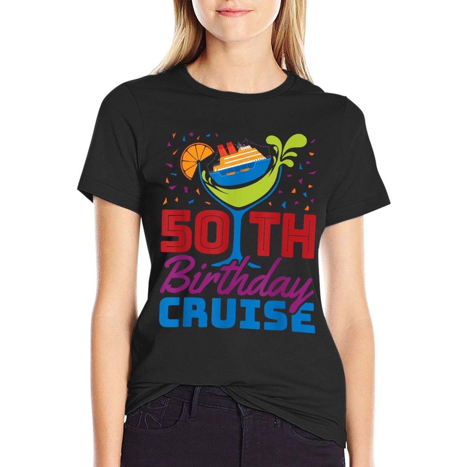 50th Birthday Cruise Drinking Ship  Eco-friendly Material T-Shirt