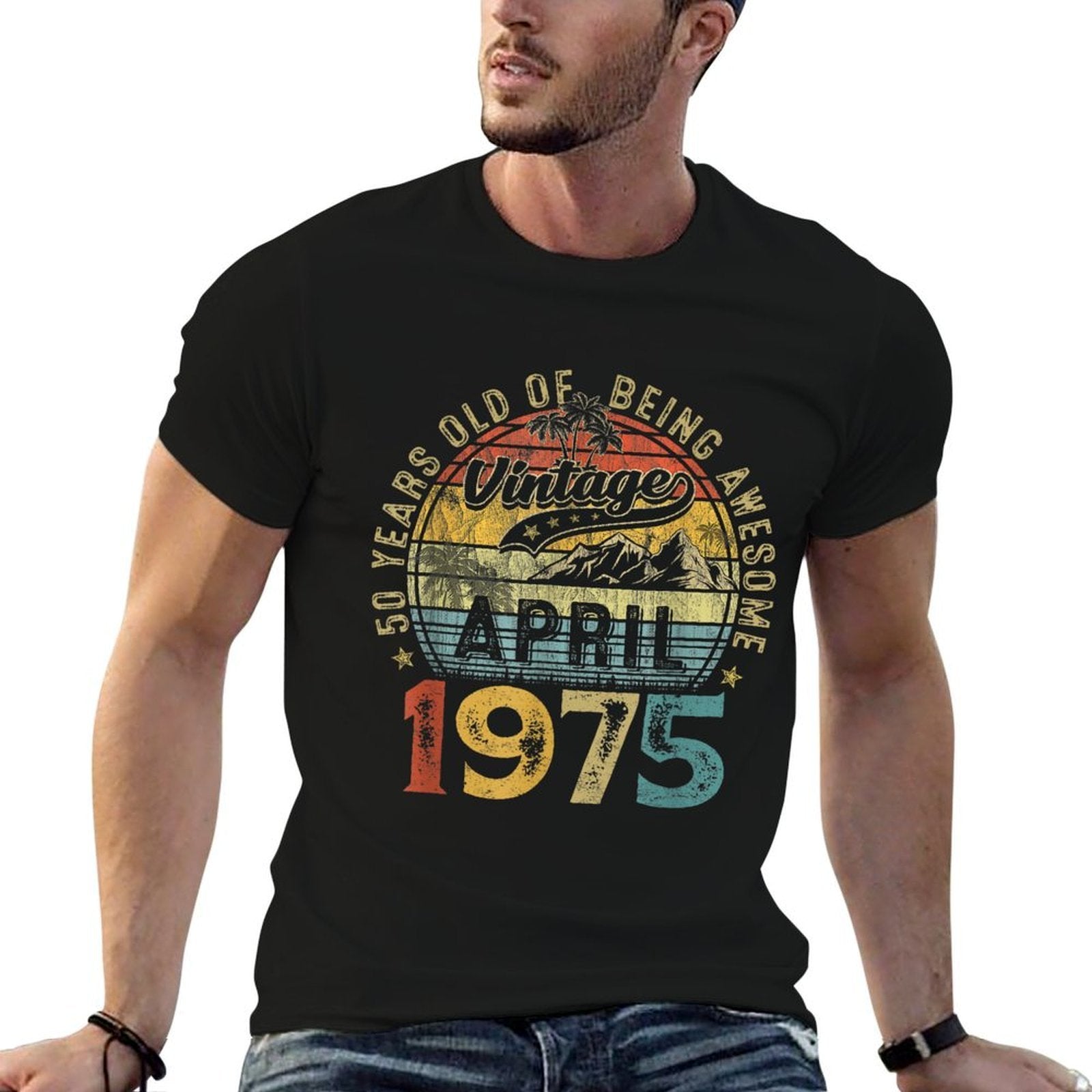 50 Years Old Retro Vintage April 1975 50th Birthday Women  Durable T-Shirt