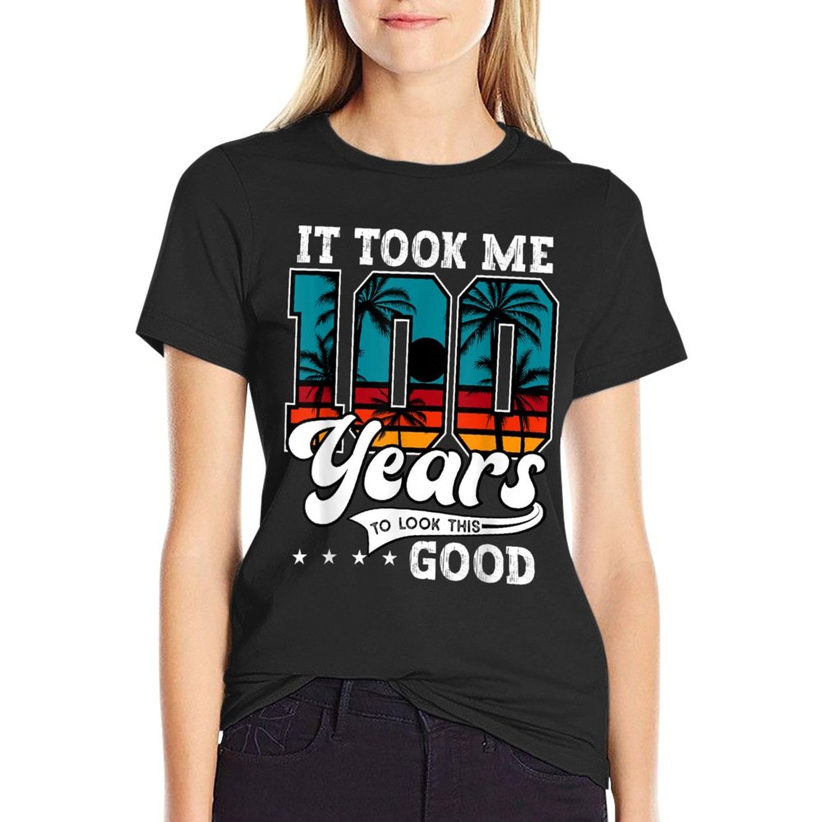 100th Birthday For Men Women Gift 100 Years Old Bday  Polyester Blend T-Shirt