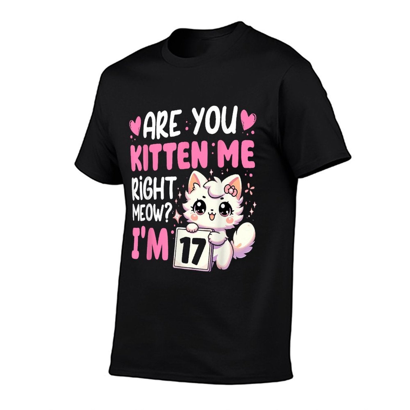 17th Birthday Girls 17yr 17 Year Old Kitten Cat Bday  Durable T-Shirt