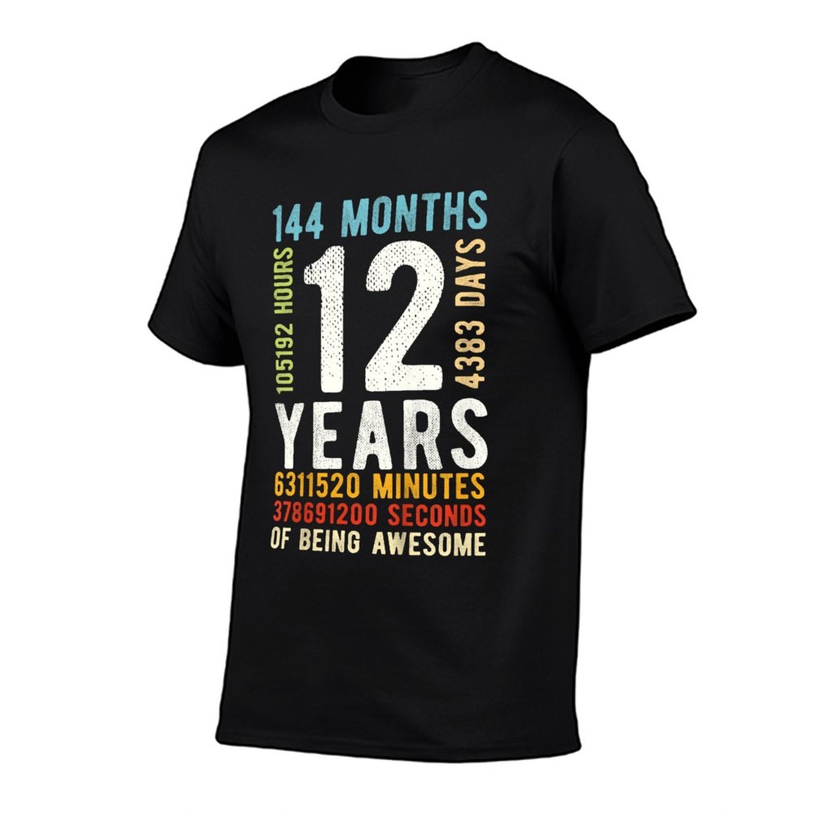 12th Birthday 12 Years Old Vintage Retro 144 Months  Durable T-Shirt