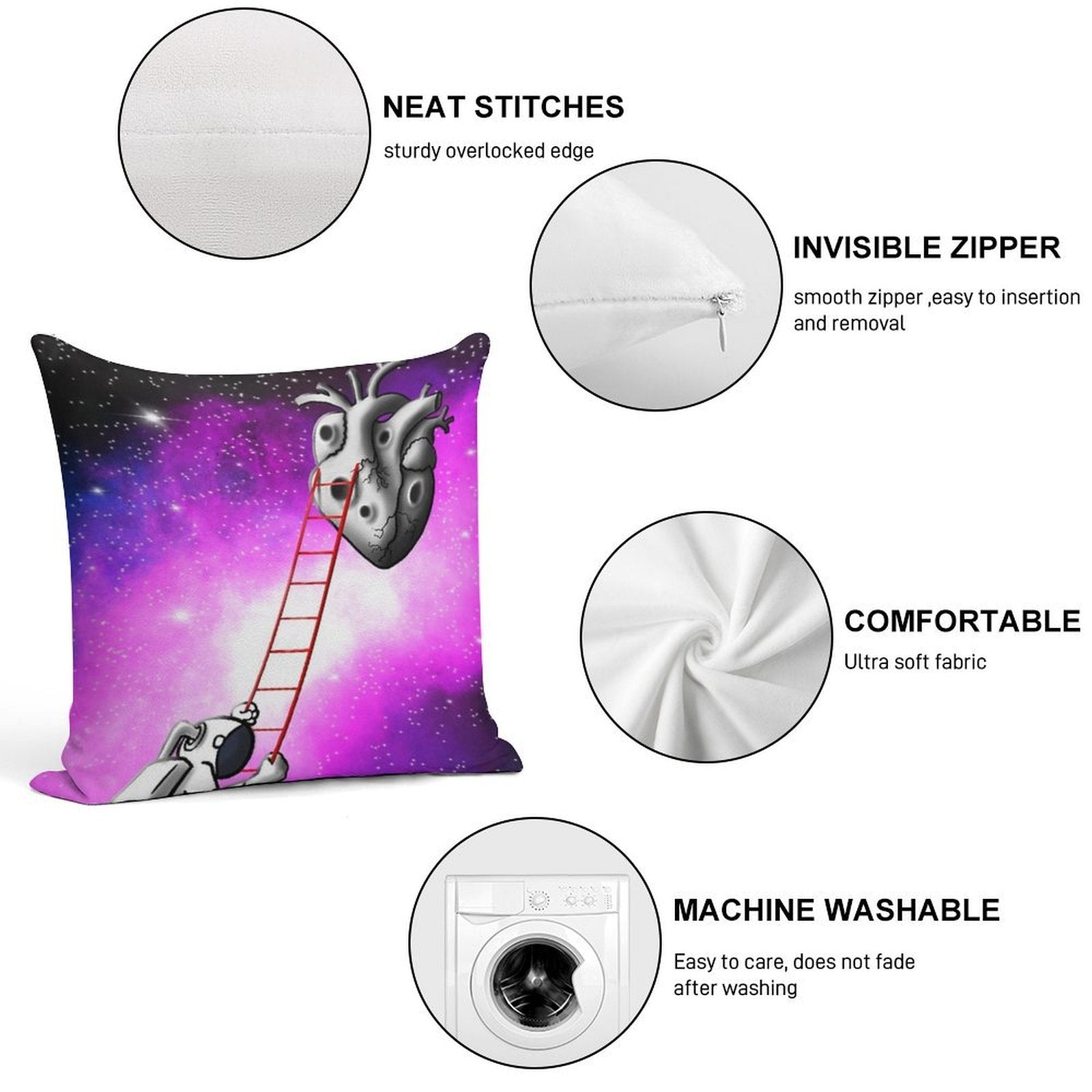 Expedition to The Heart Soft Reinforced Edging Throw Pillow