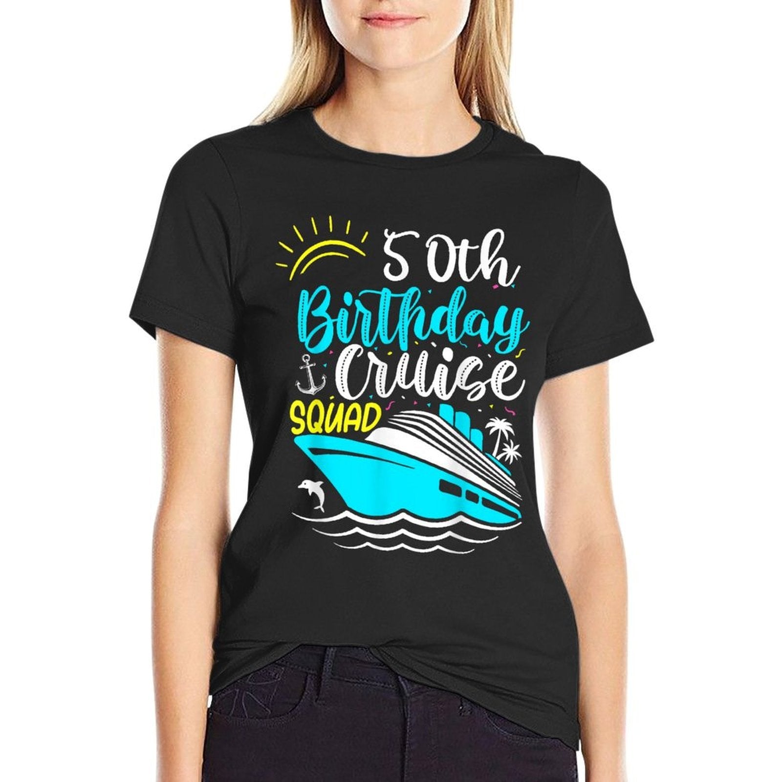 50th Birthday Cruise Squad Funny 50th Birthday Cruise Party  Graphic-printed T-Shirt