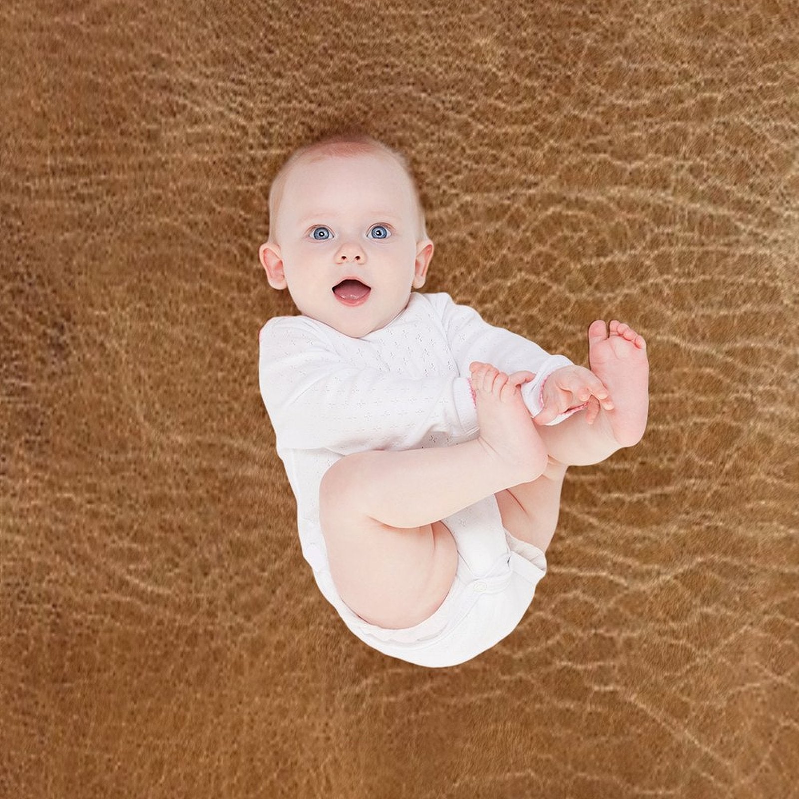 Light Brown Leather Design Velvety-soft Throw Blanket