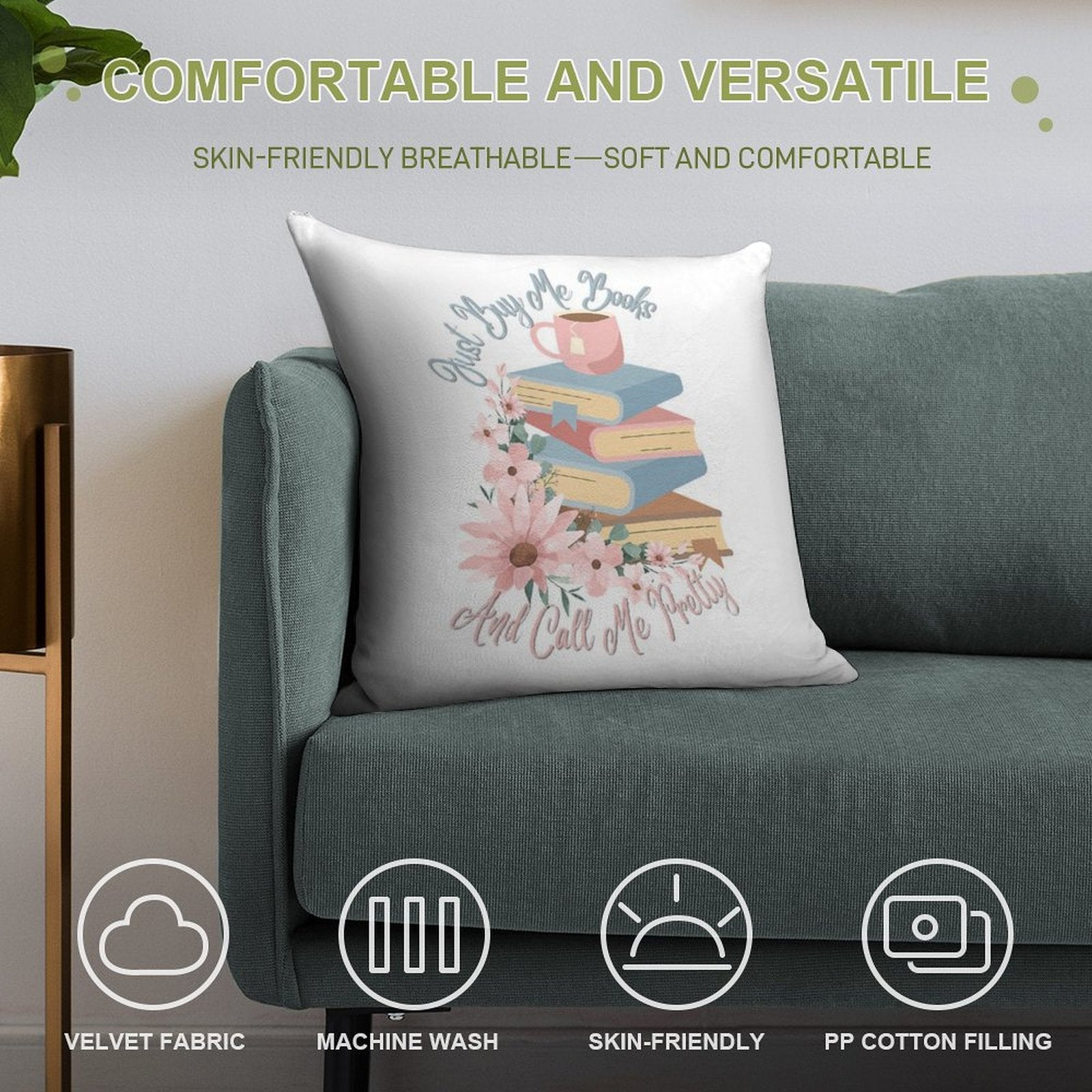 Just Buy Me Books And Call Me Pretty Soft Gift Ready Throw Pillow