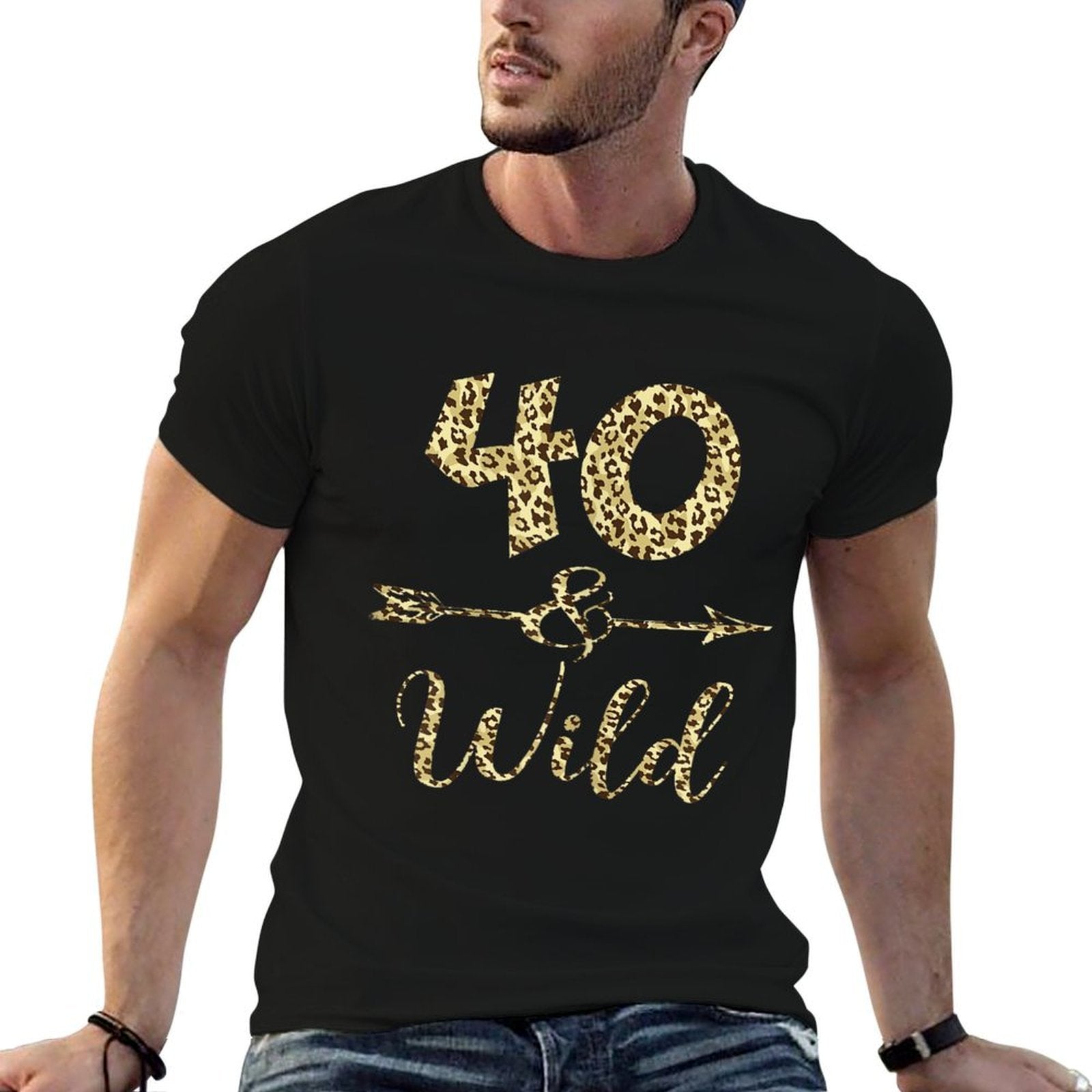 40 And Wild Leopard Print 40th Birthday Party Idea For Women  Moisture-wicking T-Shirt