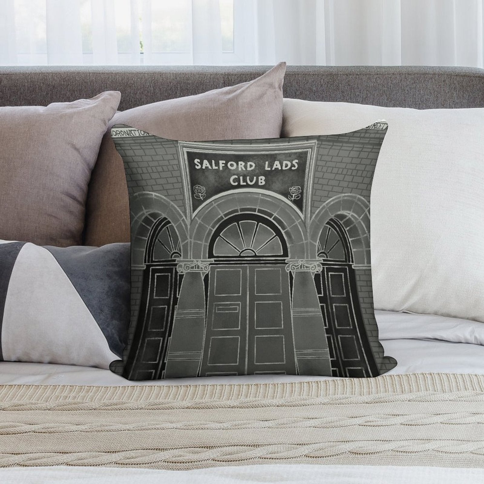 Salford Lads Club - The Smiths Soft Luxury Feel Throw Pillow