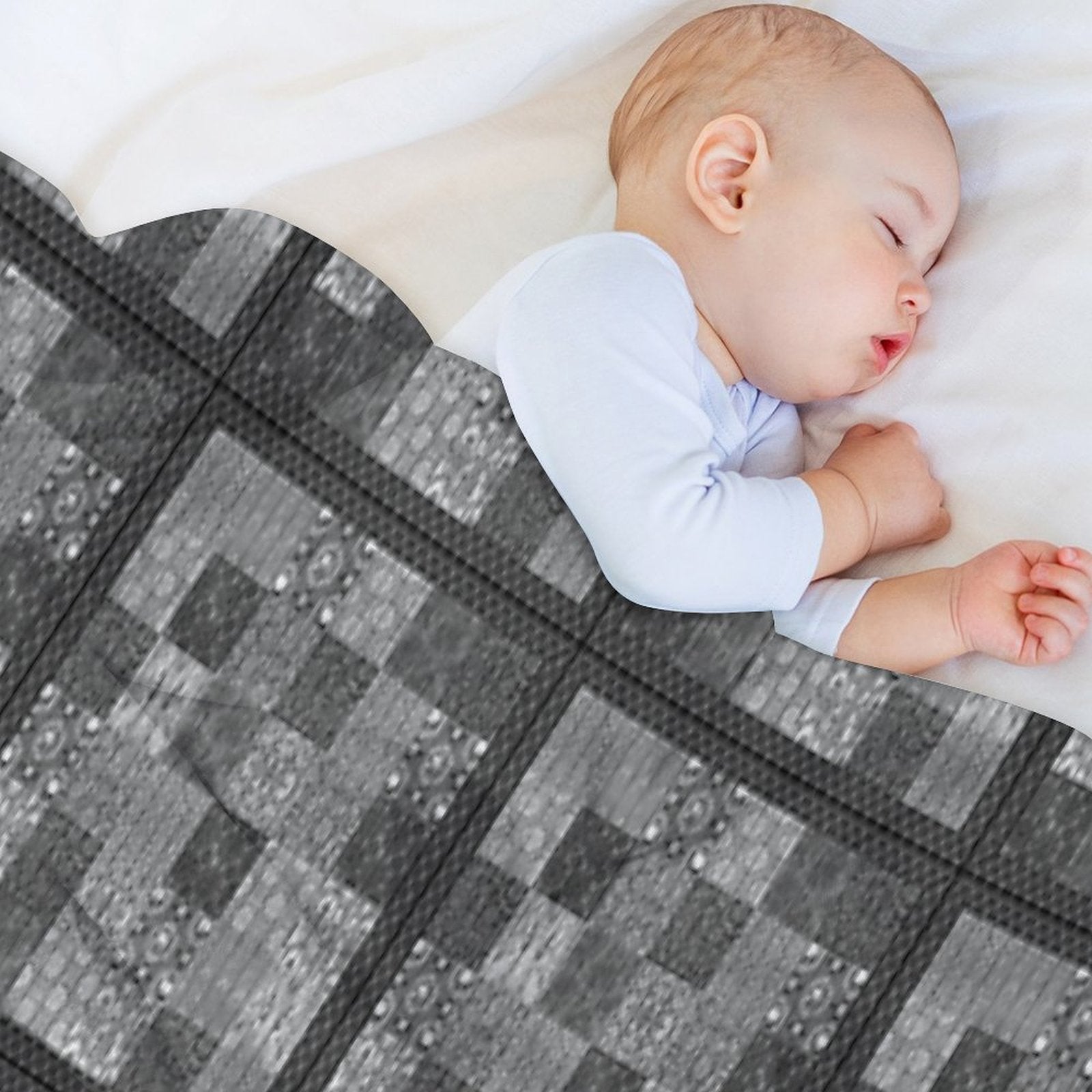 Bohemian Quilt C Plush Throw Blanket