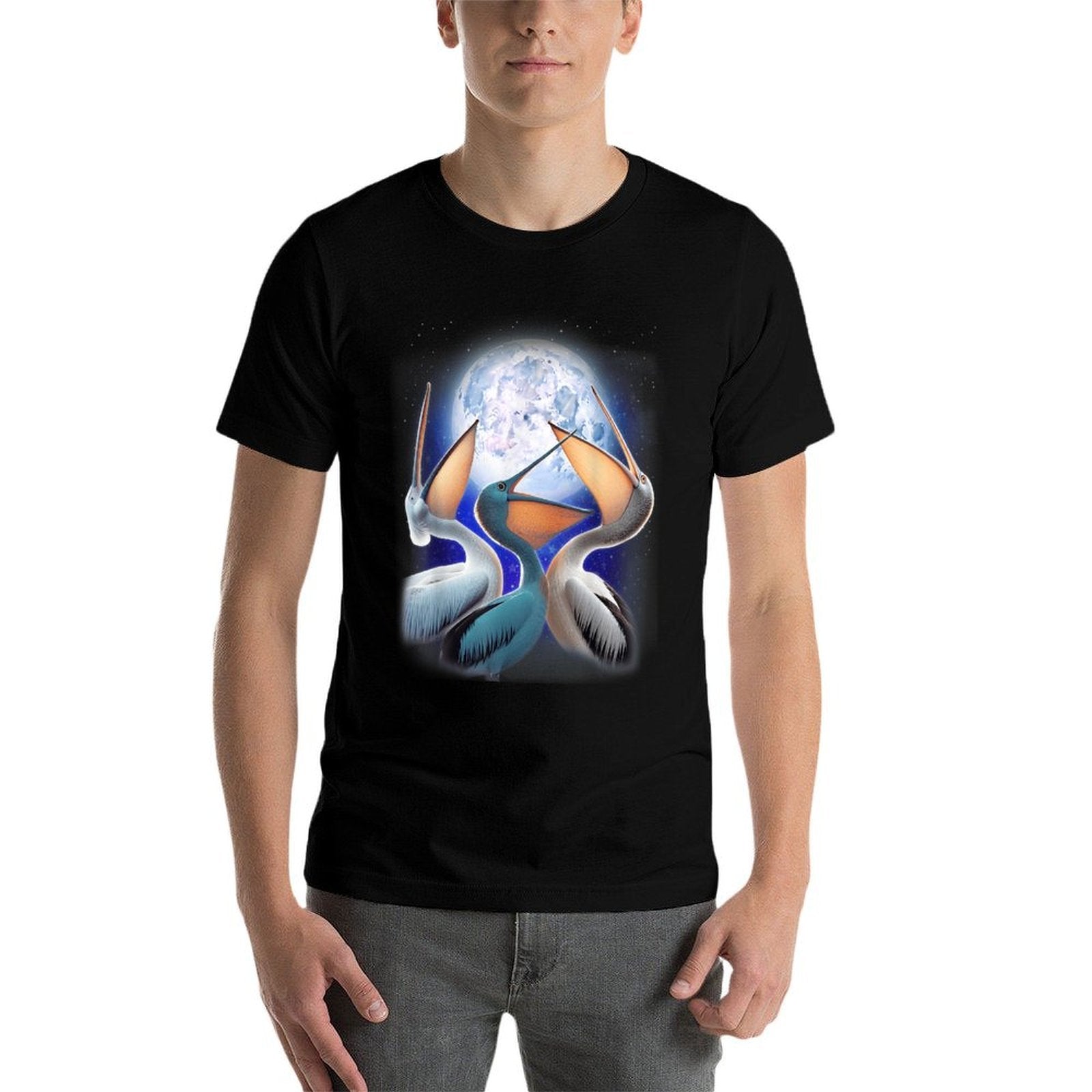 3 Pelicans Howling At The Moon Funny Pelican Bird Lover Kids  Wrinkle-resistant T-Shirt