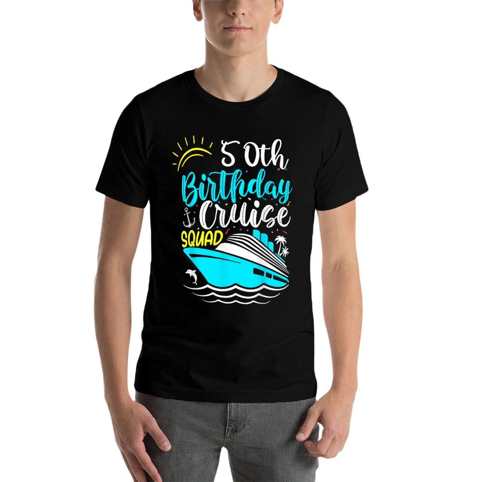 50th Birthday Cruise Squad Funny 50th Birthday Cruise Party  Graphic-printed T-Shirt